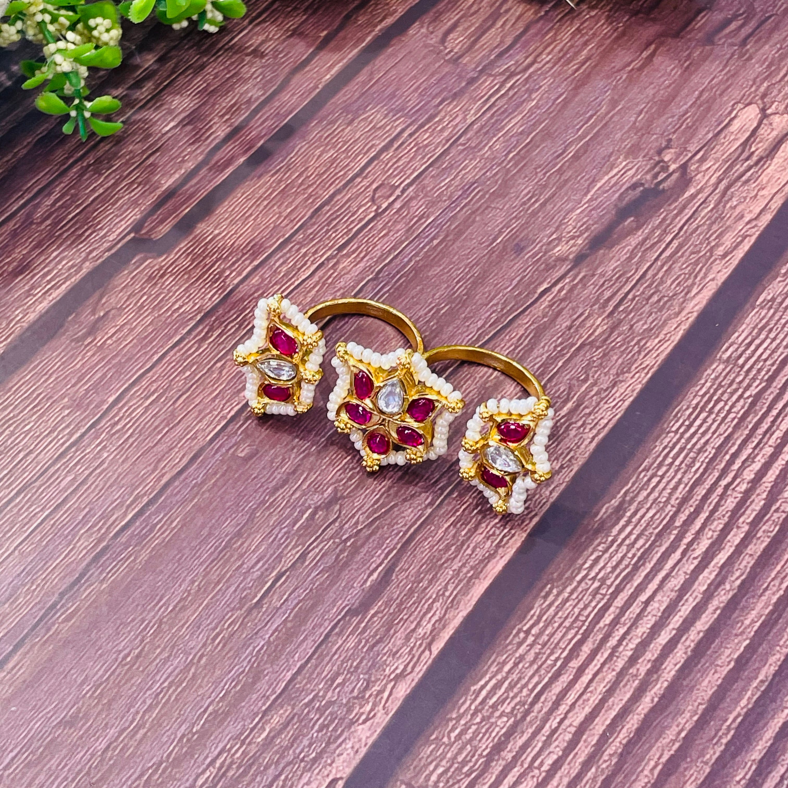 Nayaab Soni Polki Ring adjustable