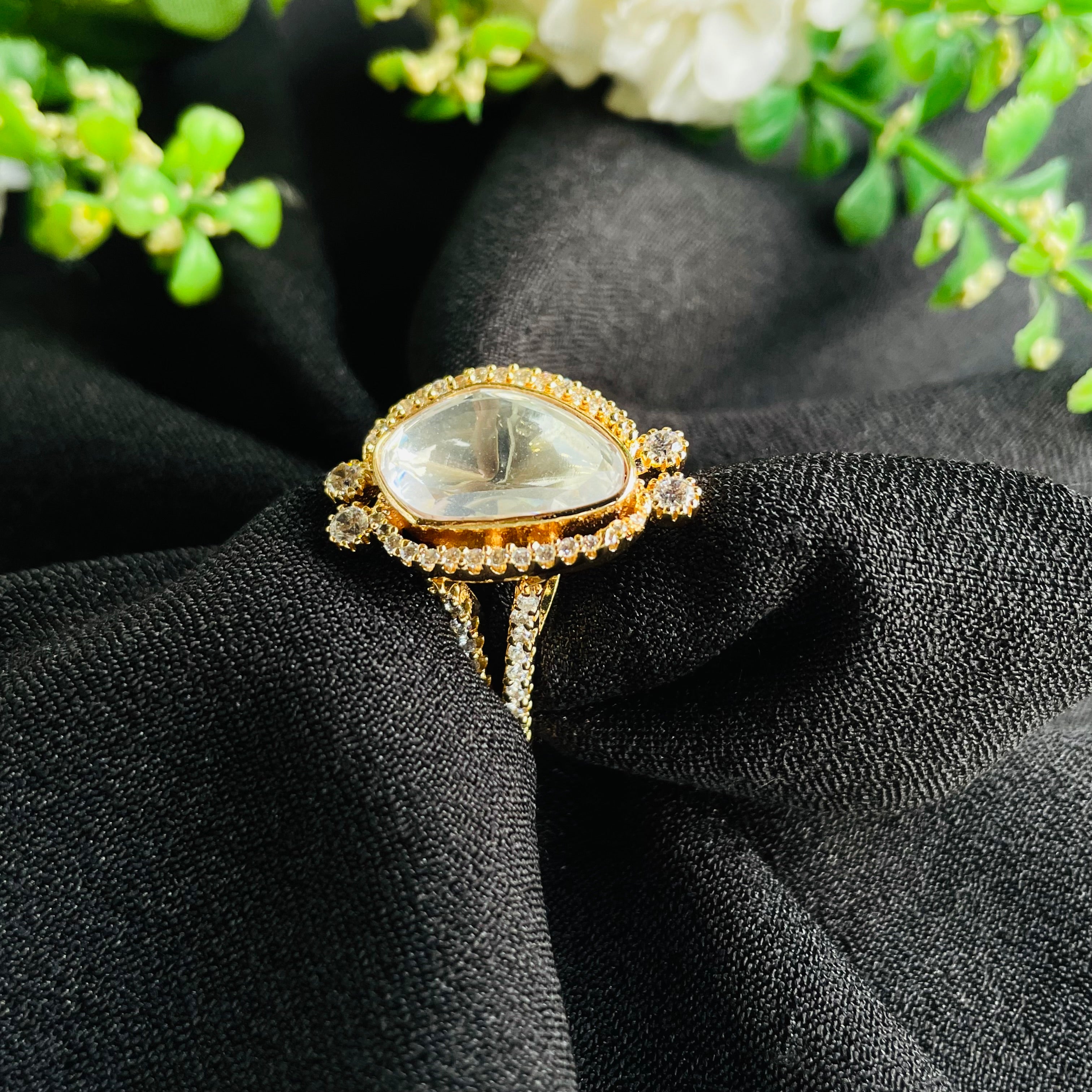 Nayaab Rakhi Polki Ring adjustable