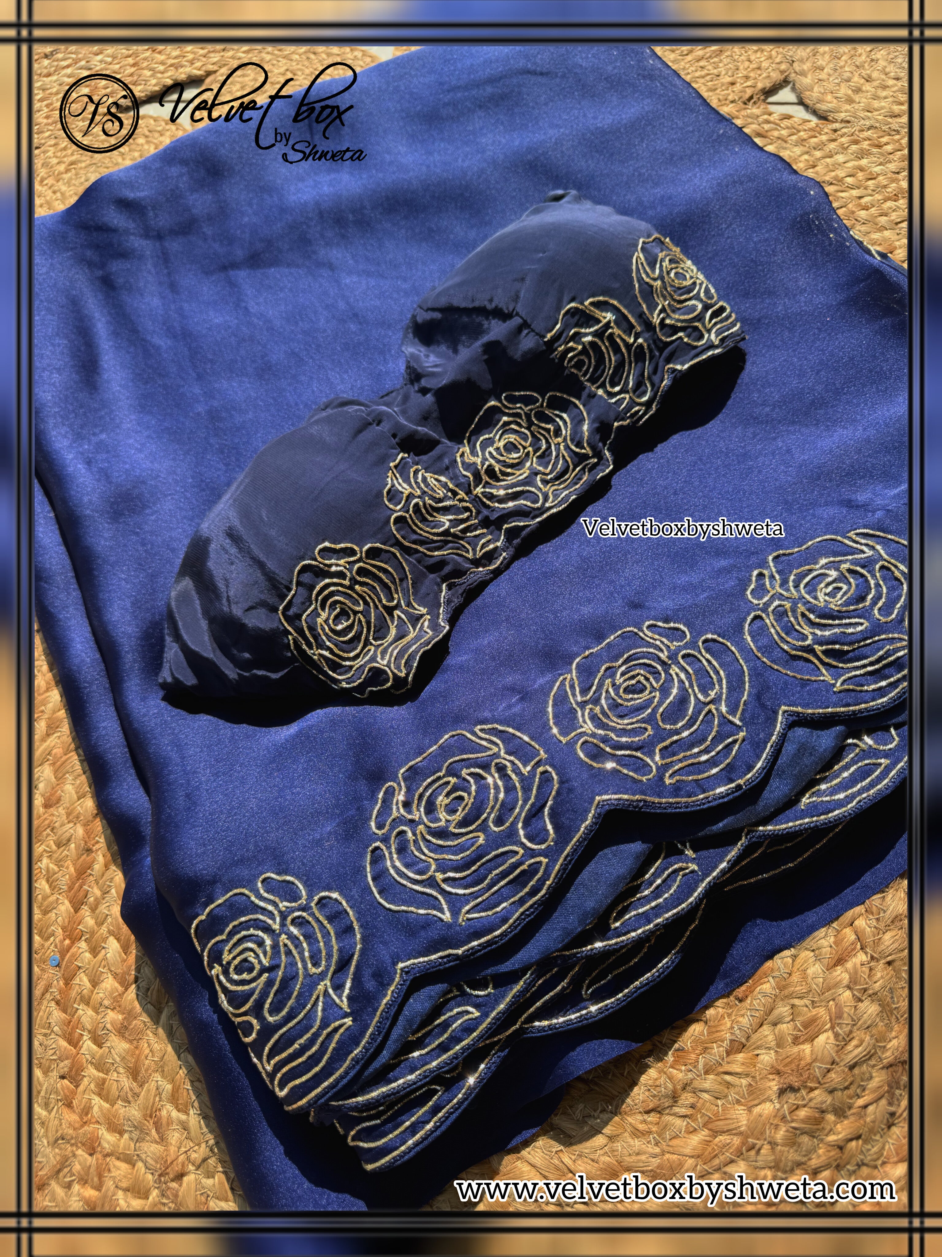 Rose Blue Saree