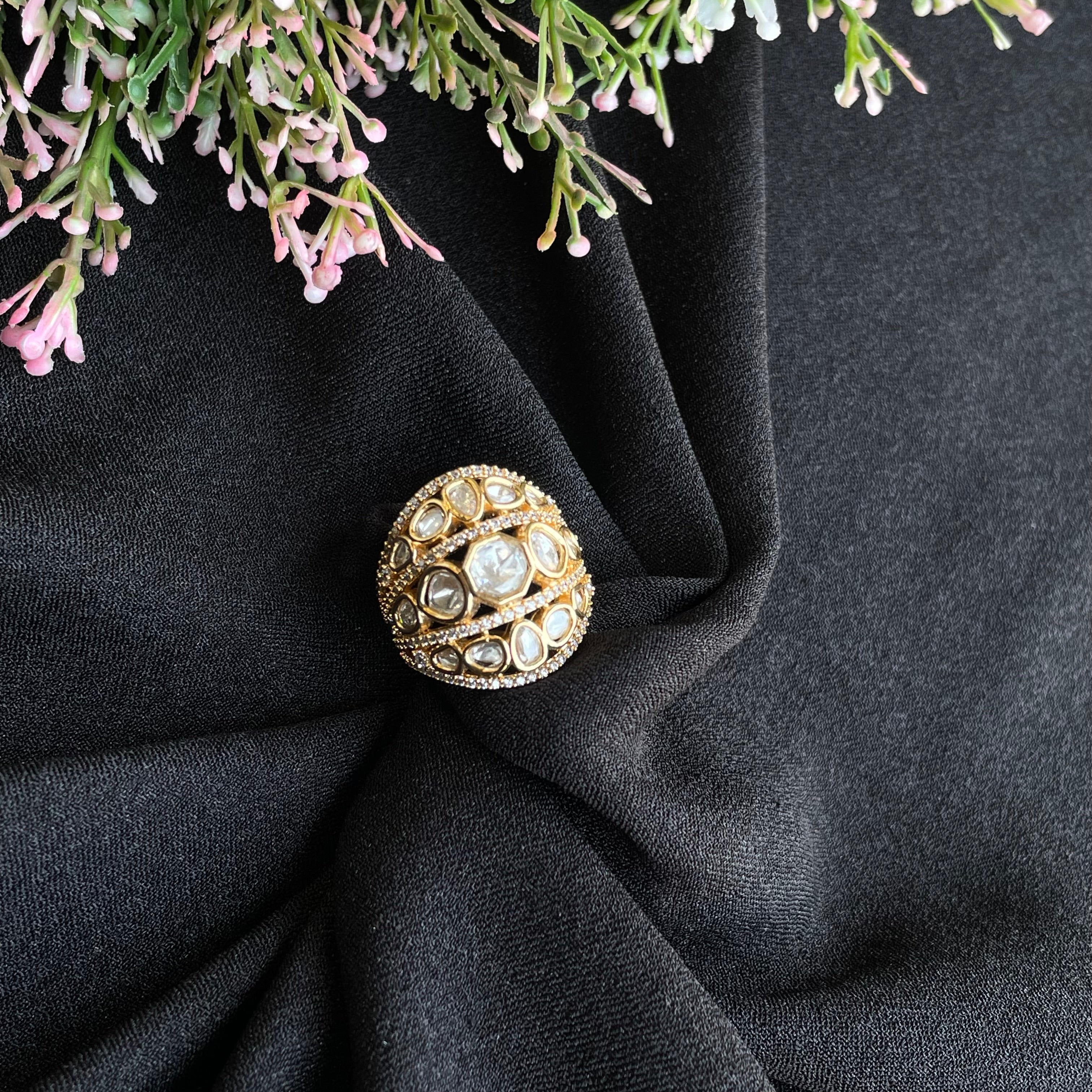 Nayaab arushi Polki ring adjustable