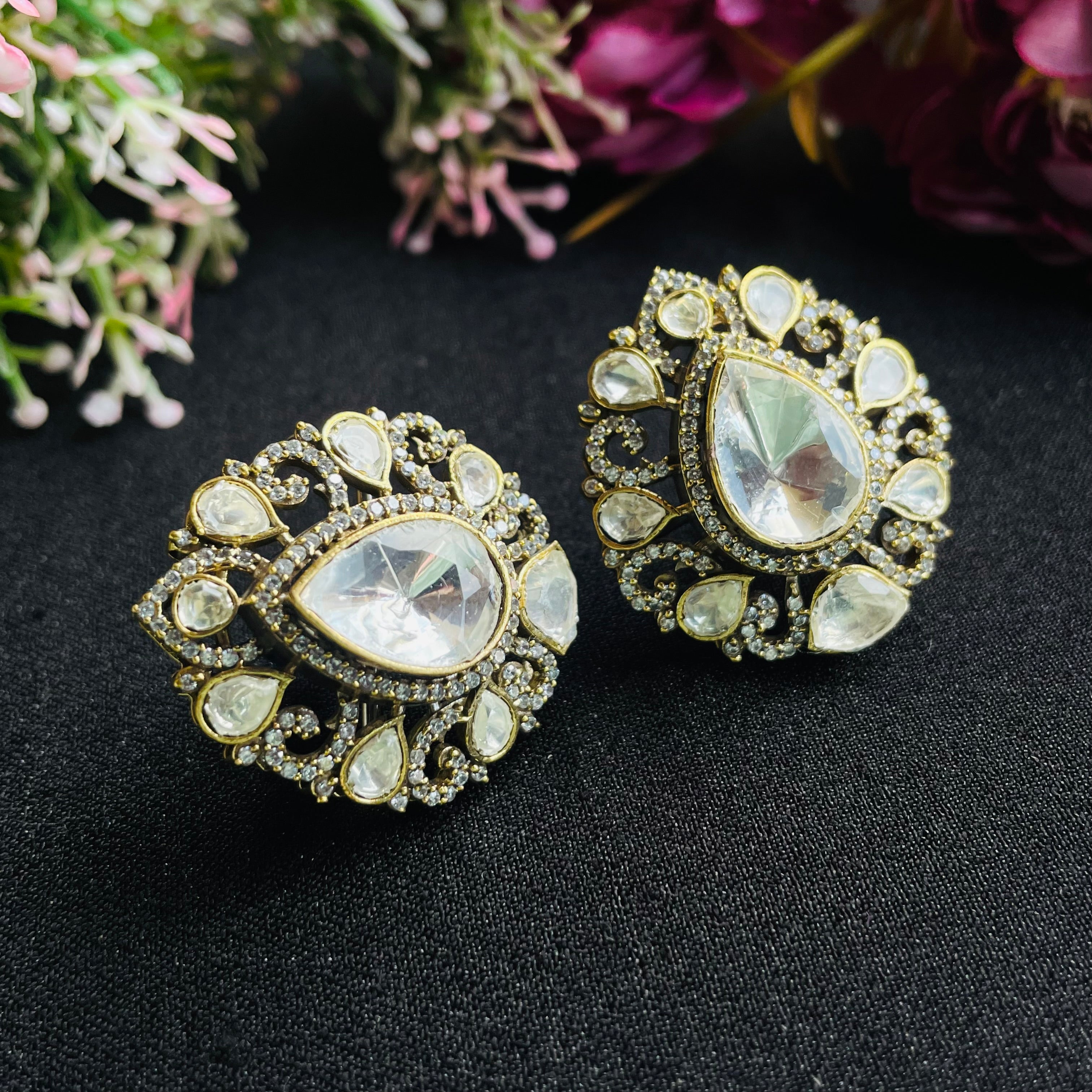 Nayaab Bina Polki Earrings