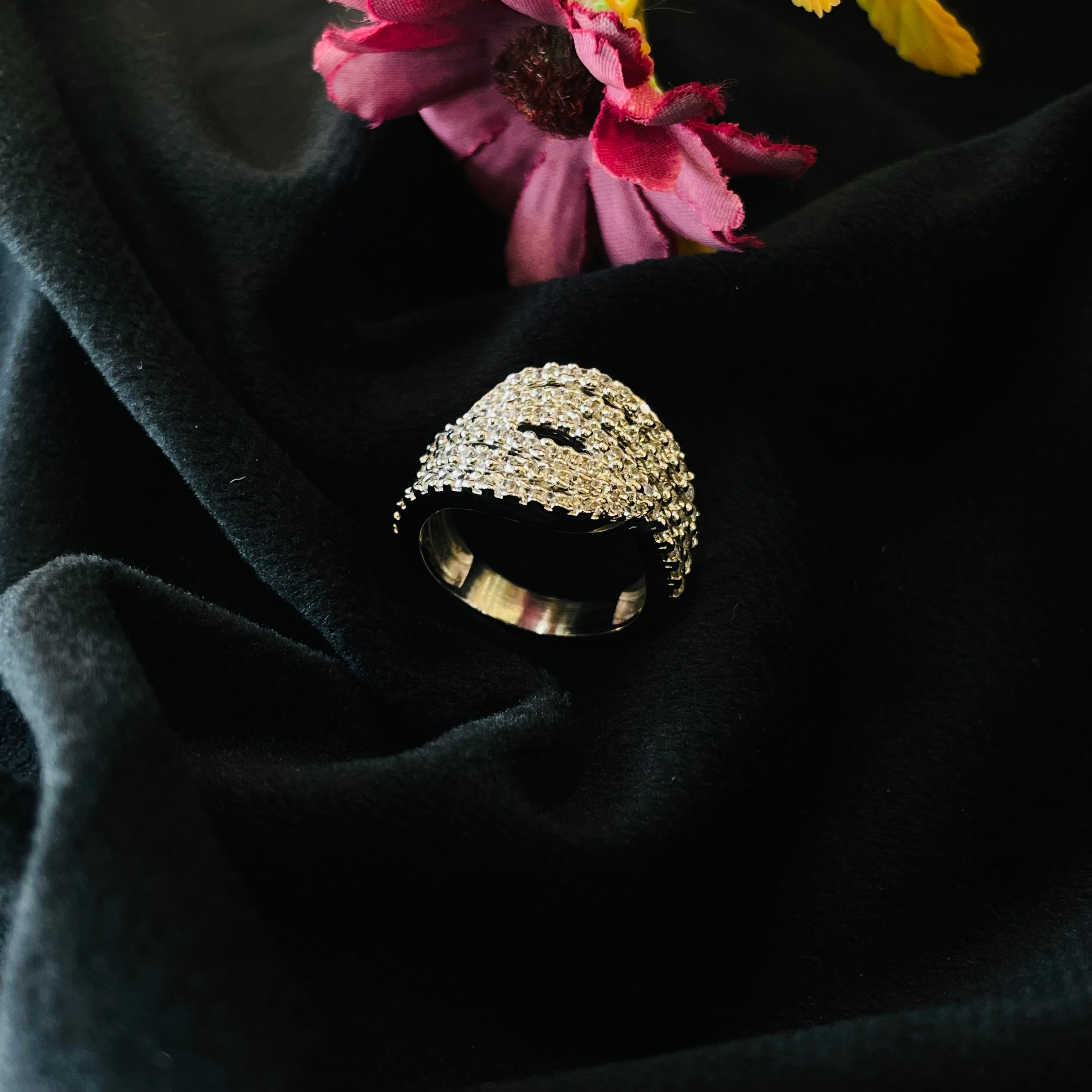 Vs Sterling Silver Cocktail Ring 222 6g