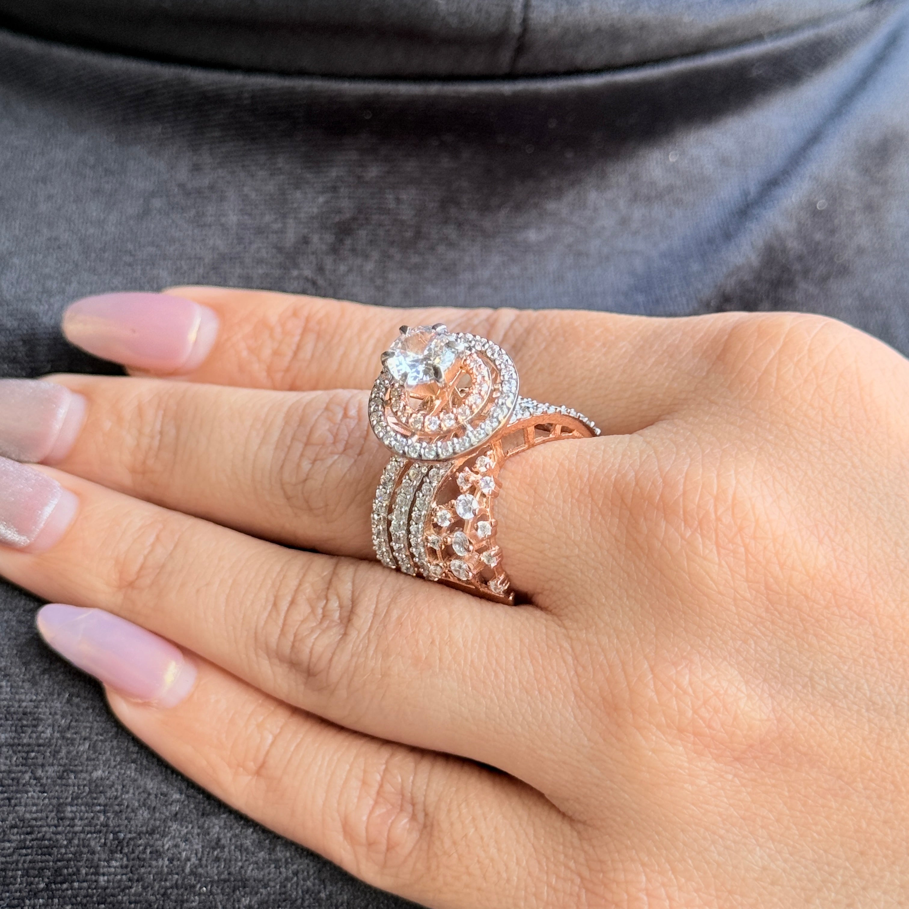 Vs sterling silver cocktail ring 180 11g