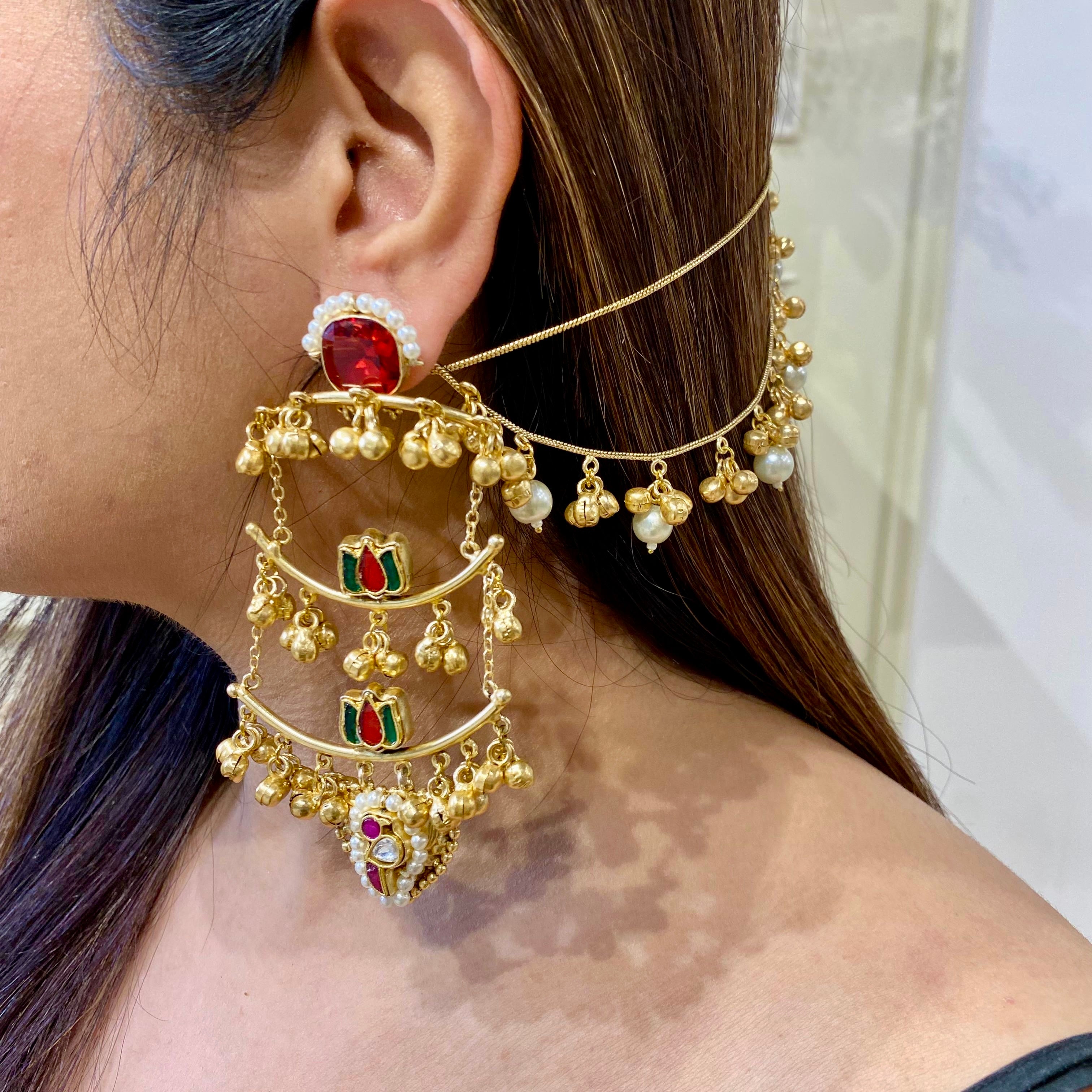 nayaab drishti earrings With Kanchain