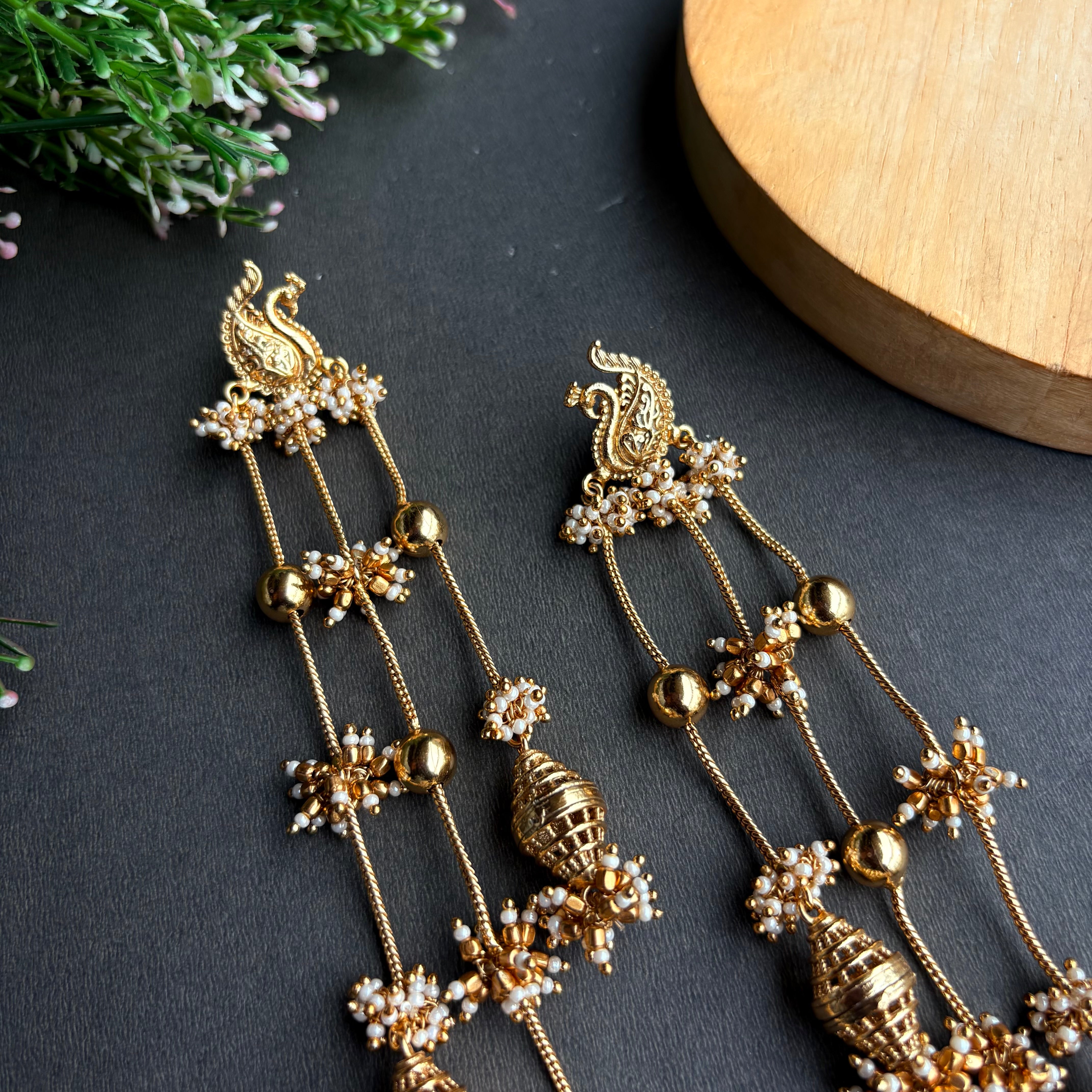 Meher Long Jhumka Earrings
