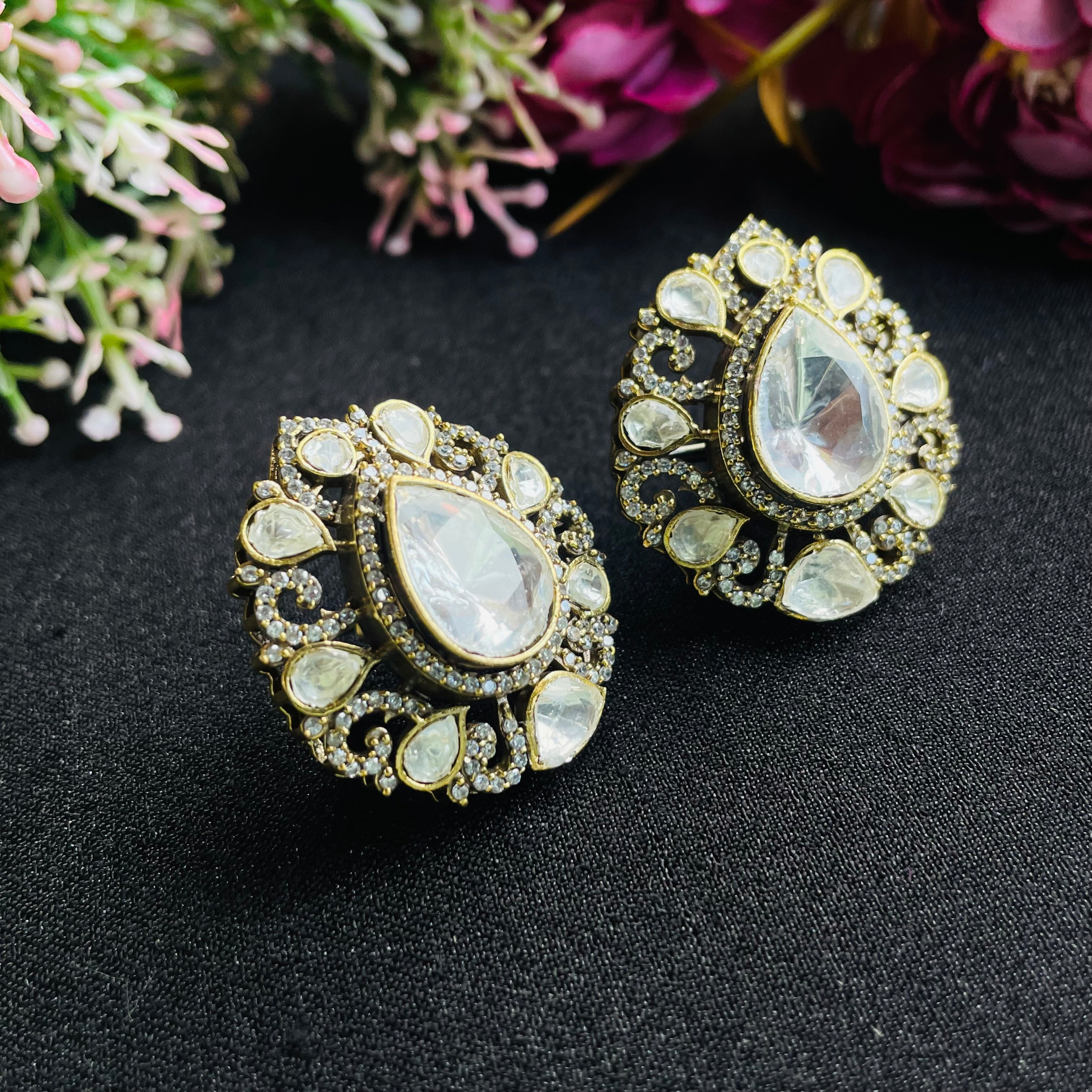 Nayaab Bina Polki Earrings
