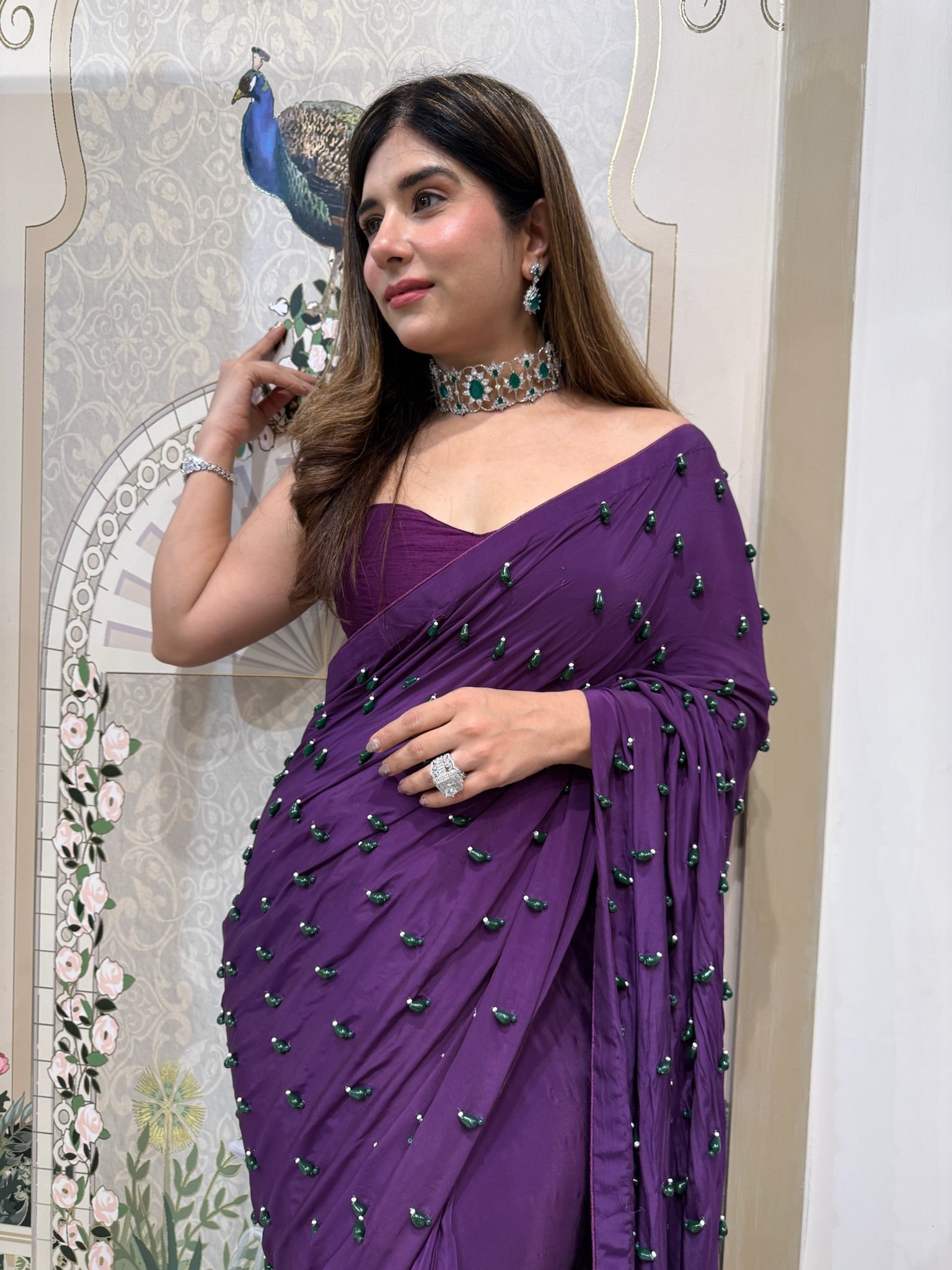 Celest purple saree