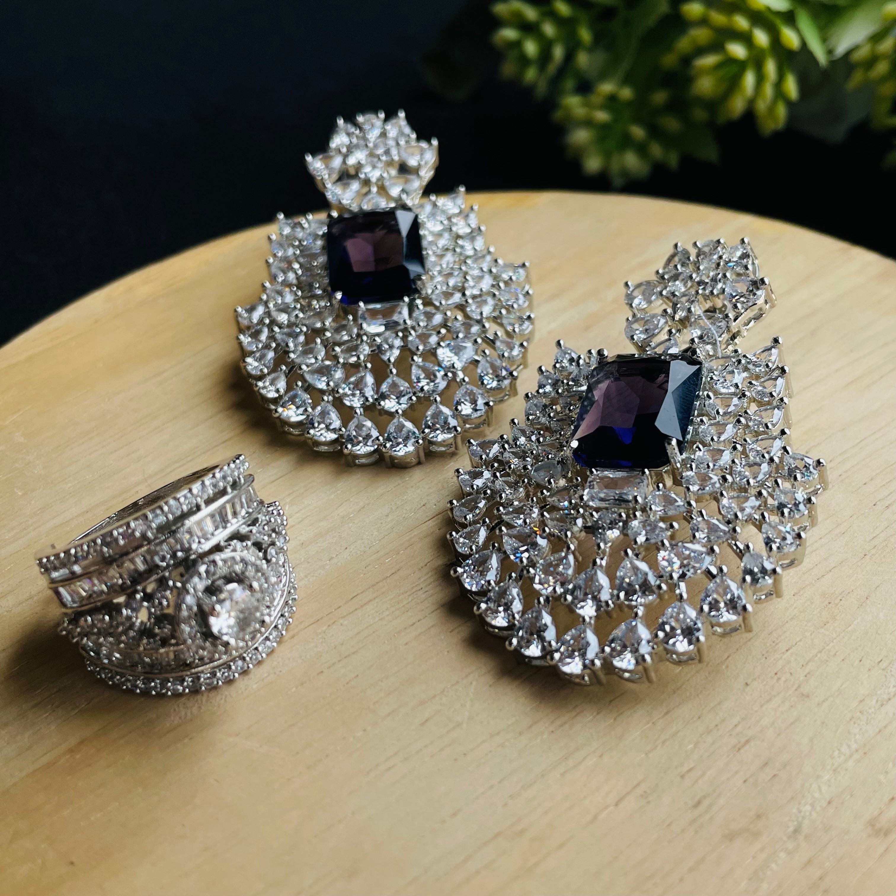 Ad Opal earrings and ring combo