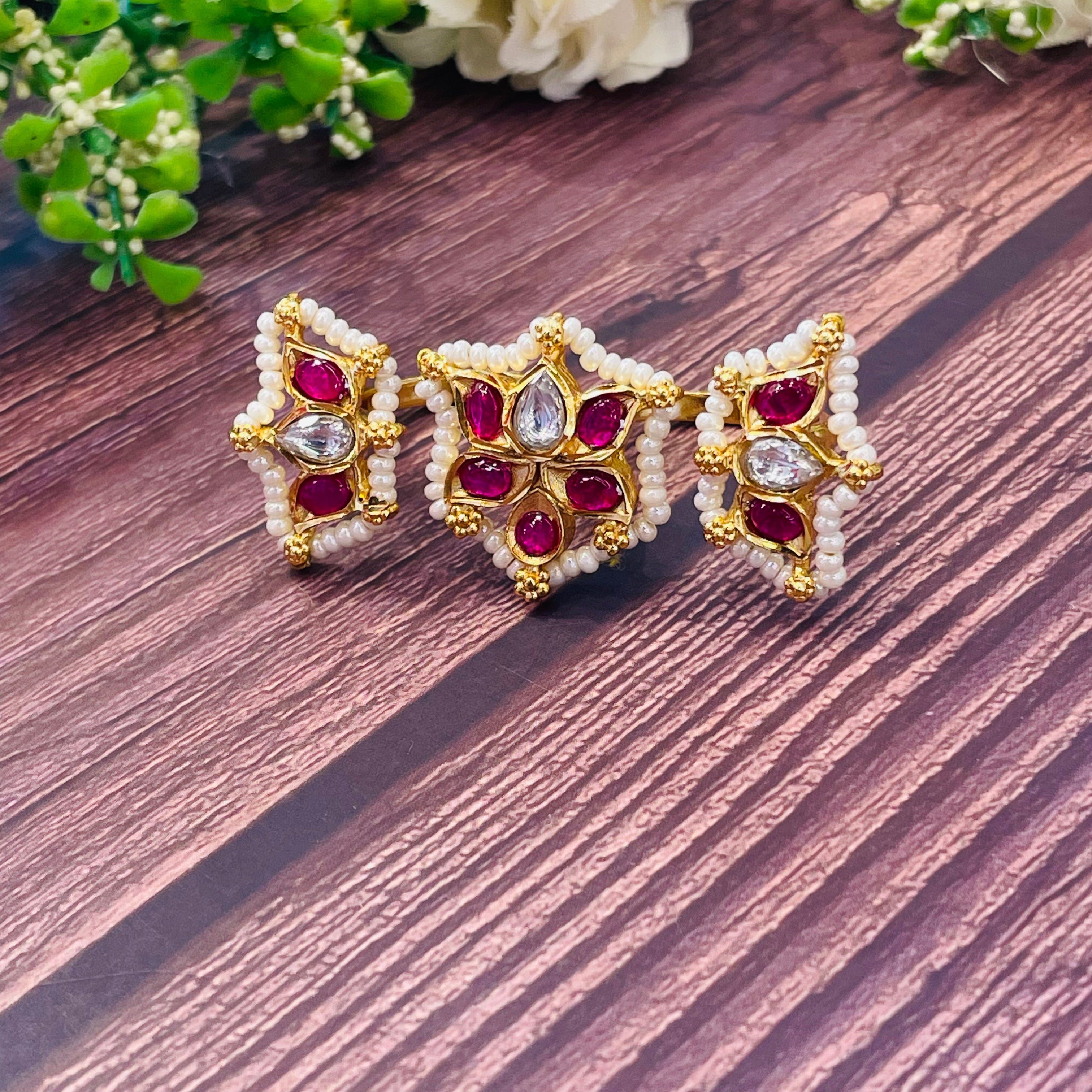 Nayaab Soni Polki Ring adjustable
