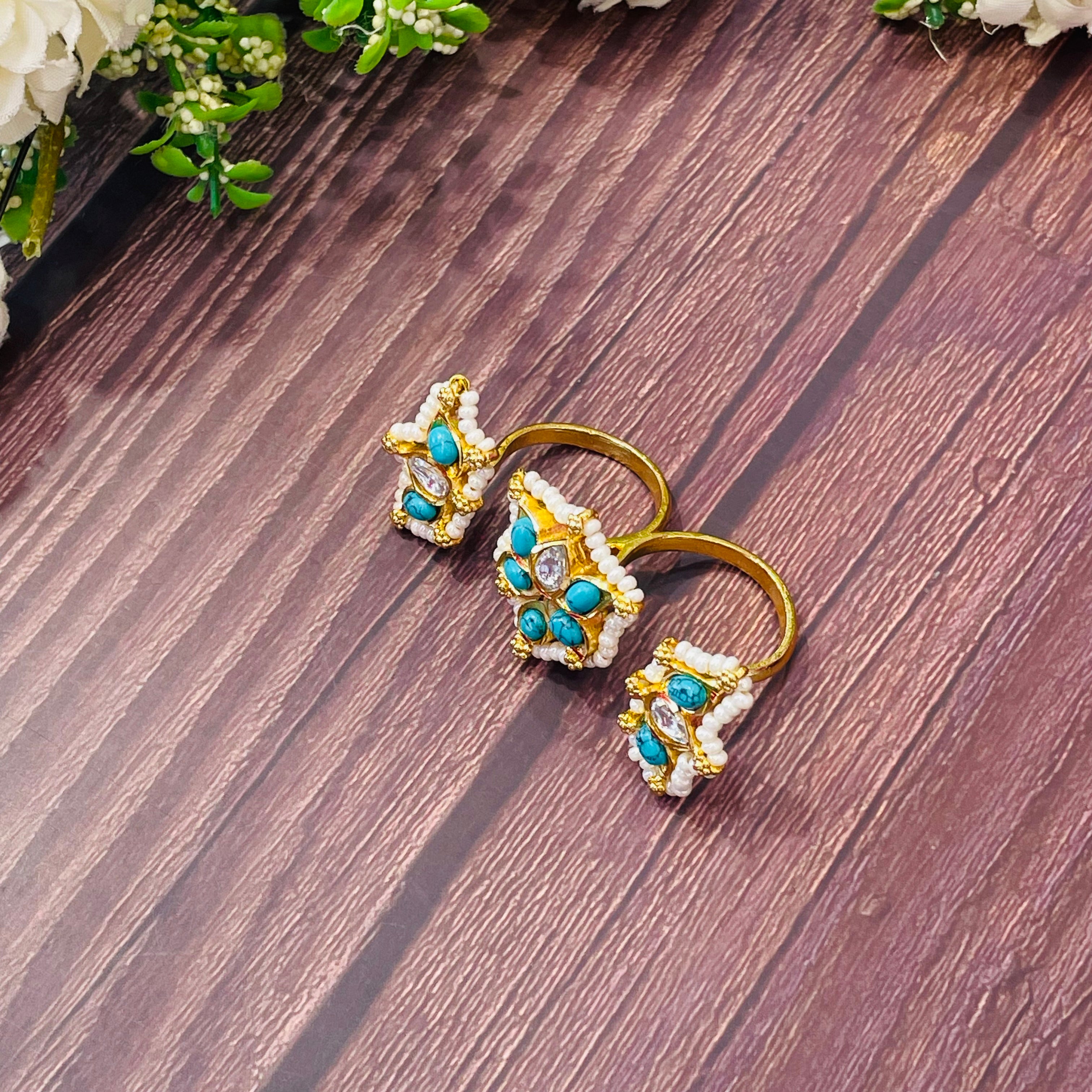 Nayaab Soni Polki Ring adjustable