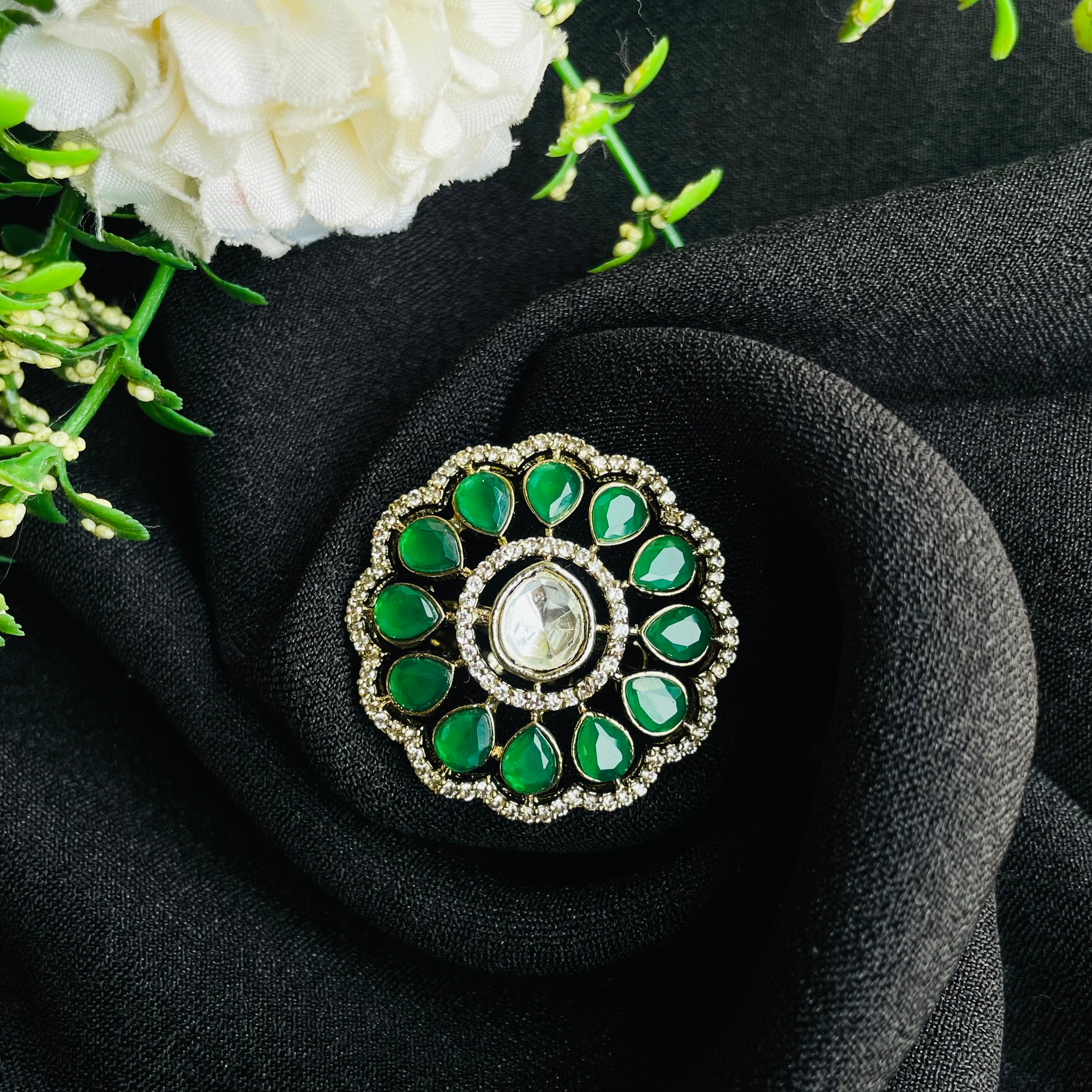 Nayaab chandni polki ring