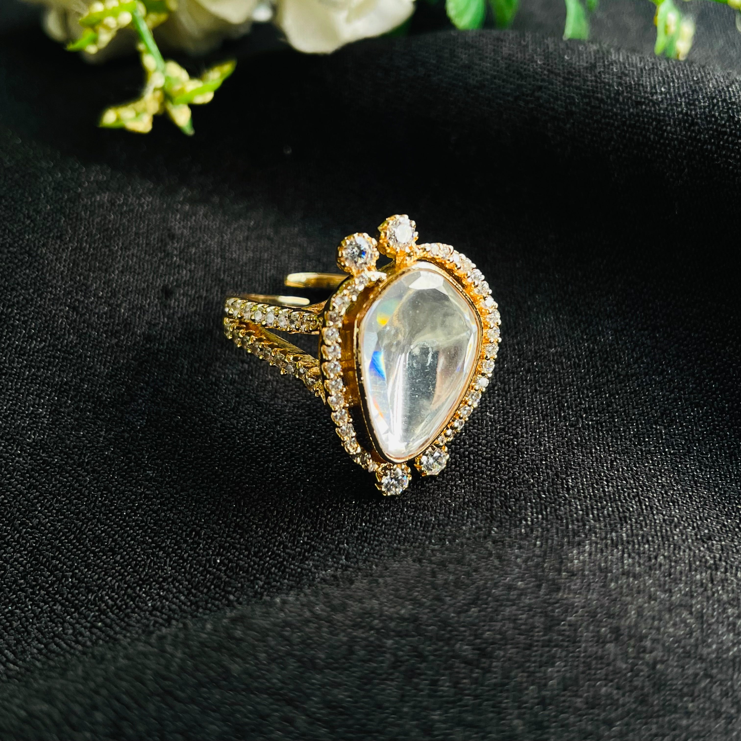 Nayaab Rakhi Polki Ring adjustable