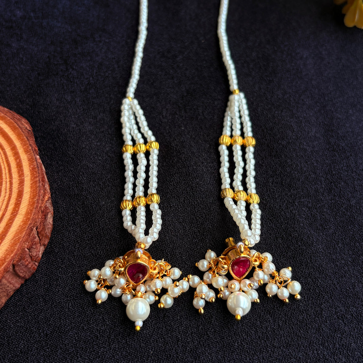 Meher Emerald Pearl Earrings