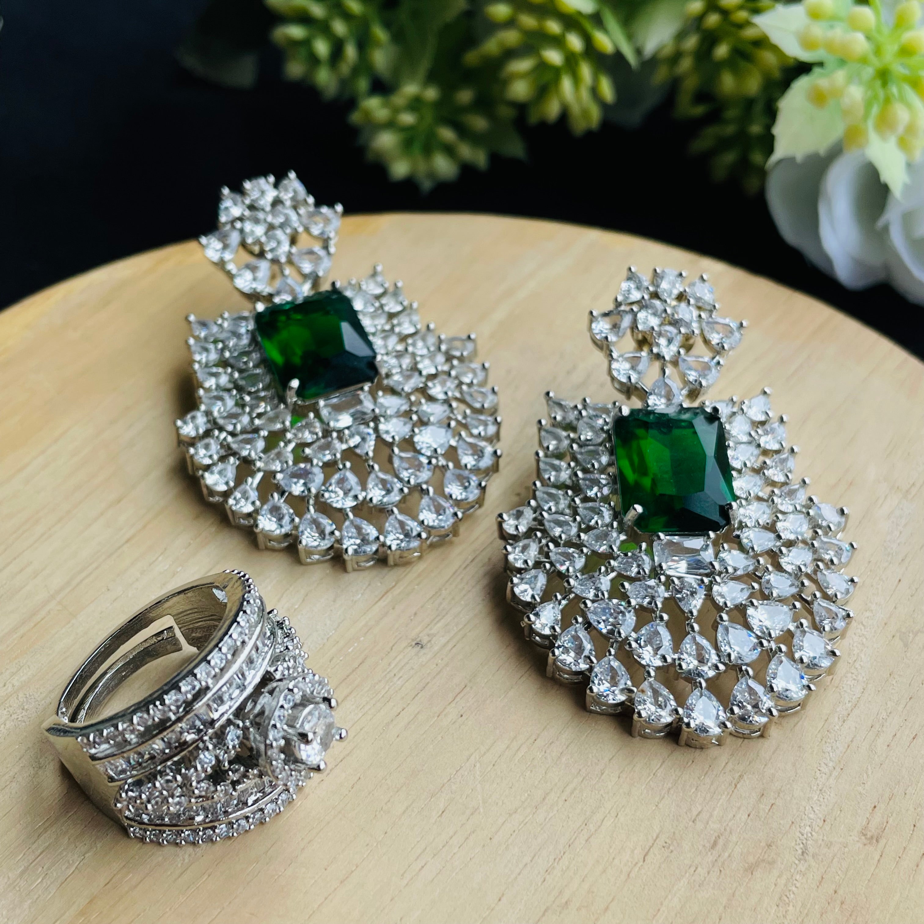 Ad Opal earrings and ring combo