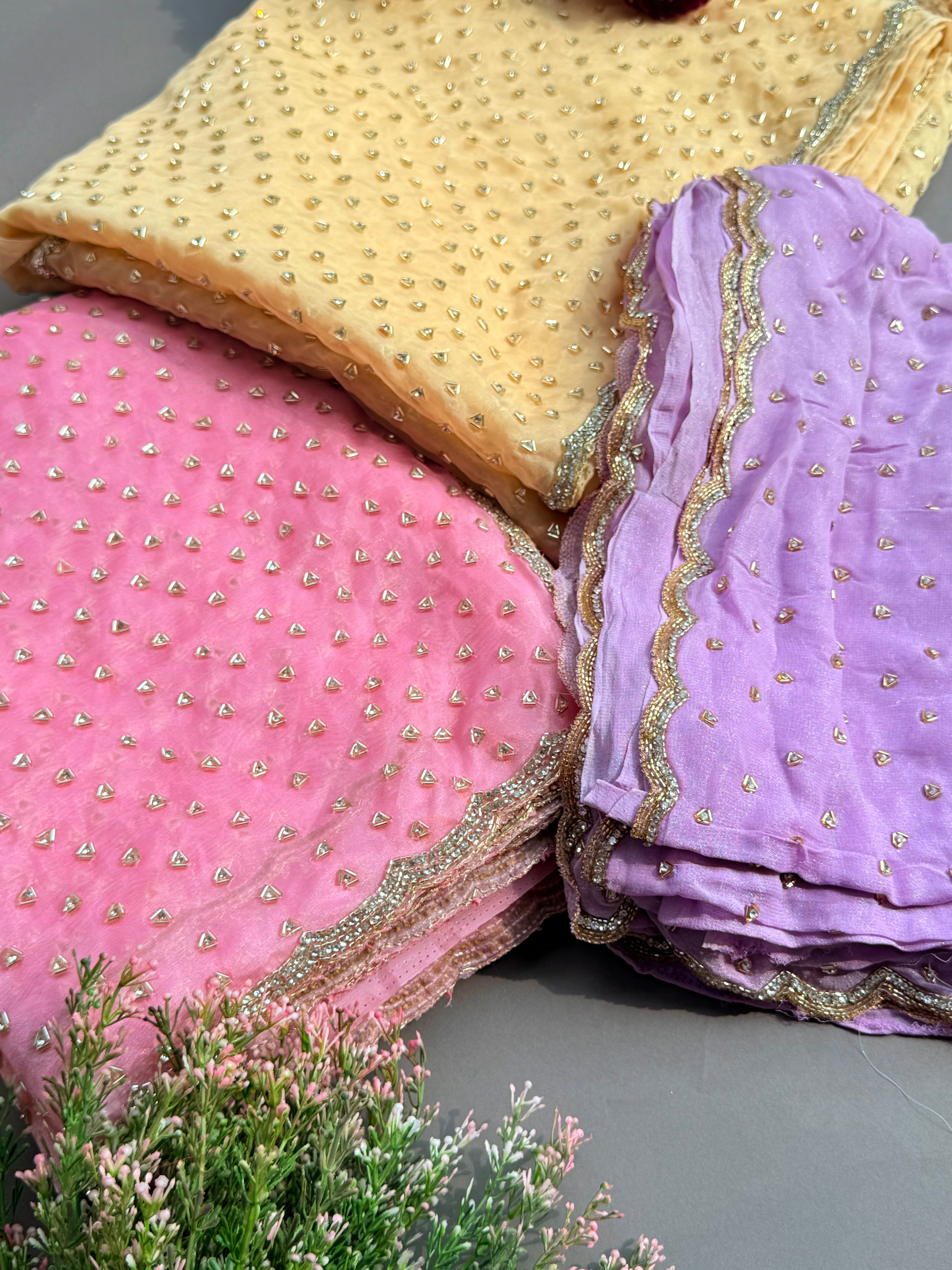 Raina Organza Saree - Yellow