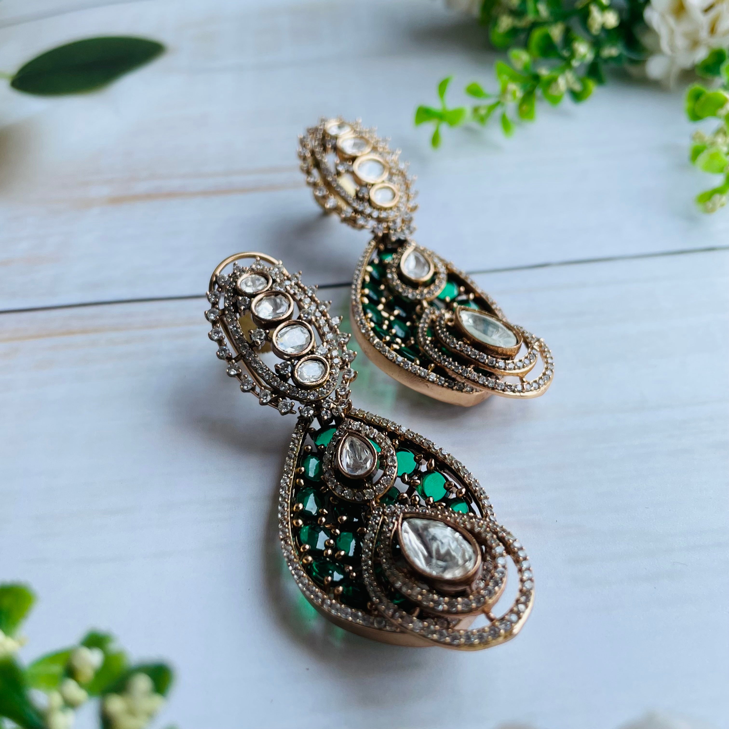 Nayaab Ruhani Polki Earrings