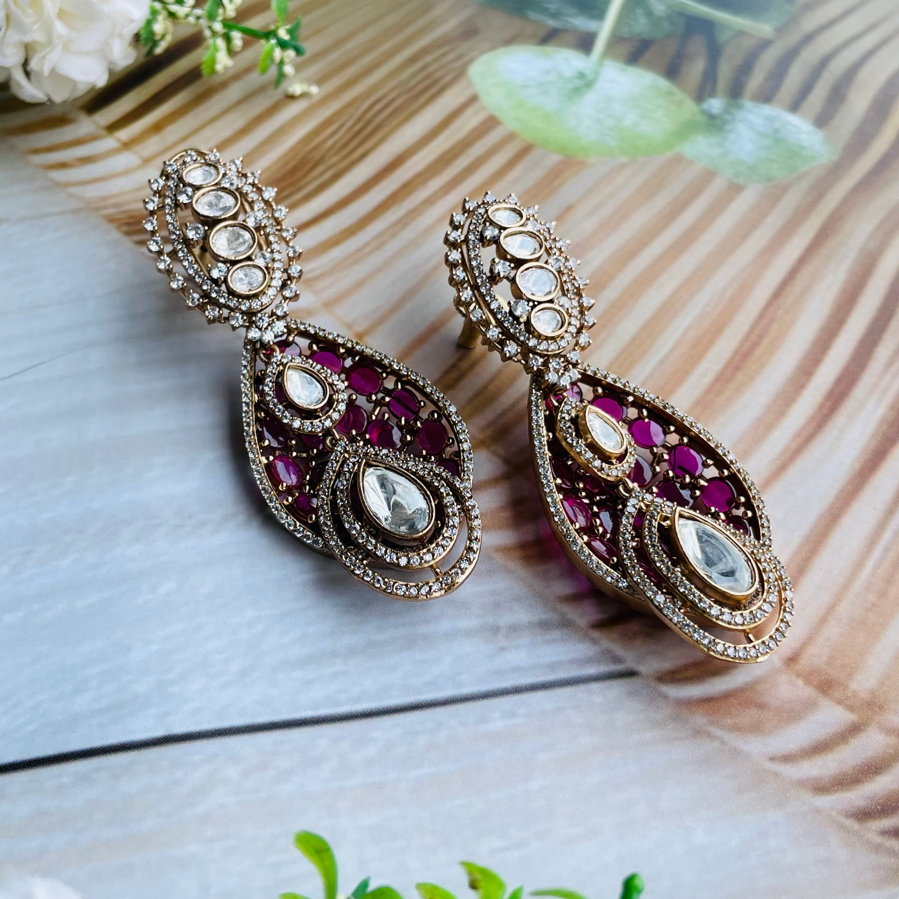 Nayaab Ruhani Polki Earrings