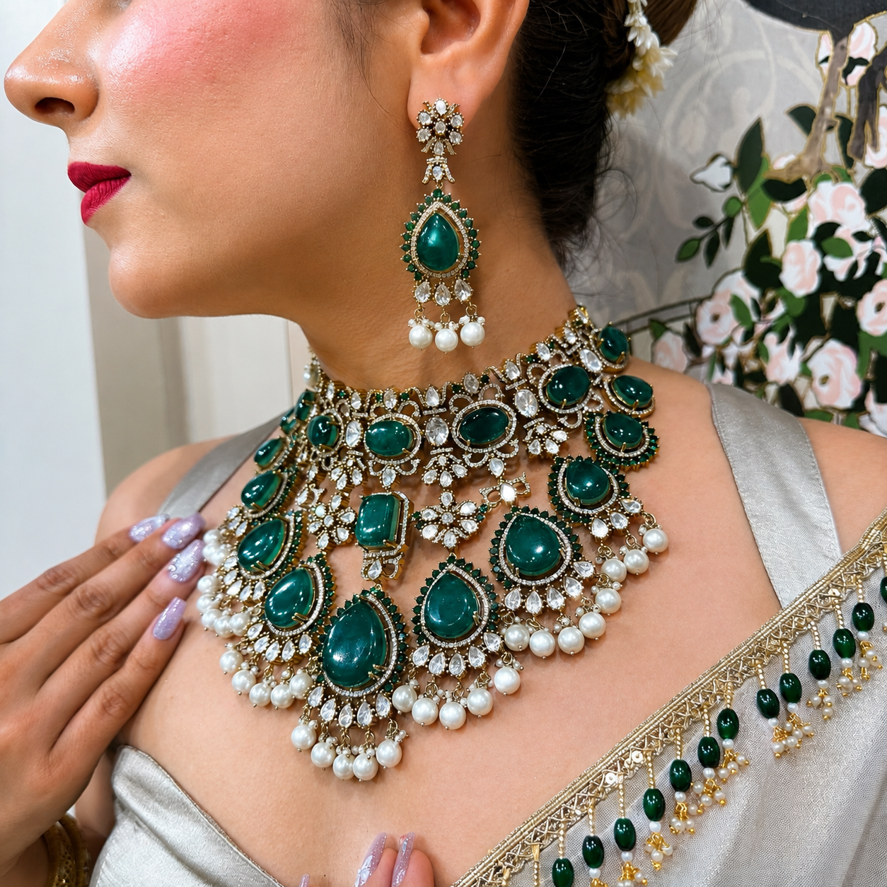 Nayaab Arshima Polki neckpiece