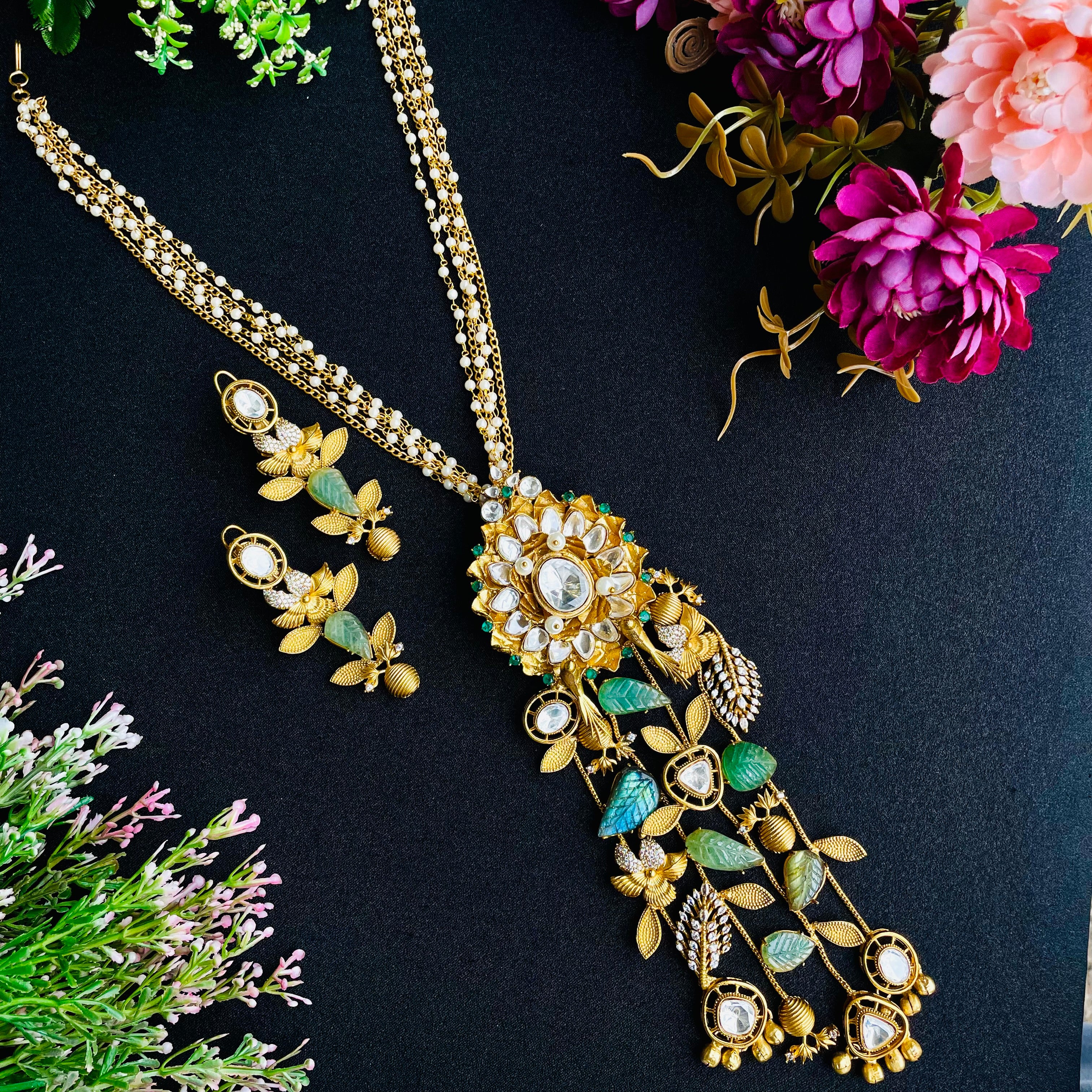 Nayaab Meher Polki Long Neckpiece