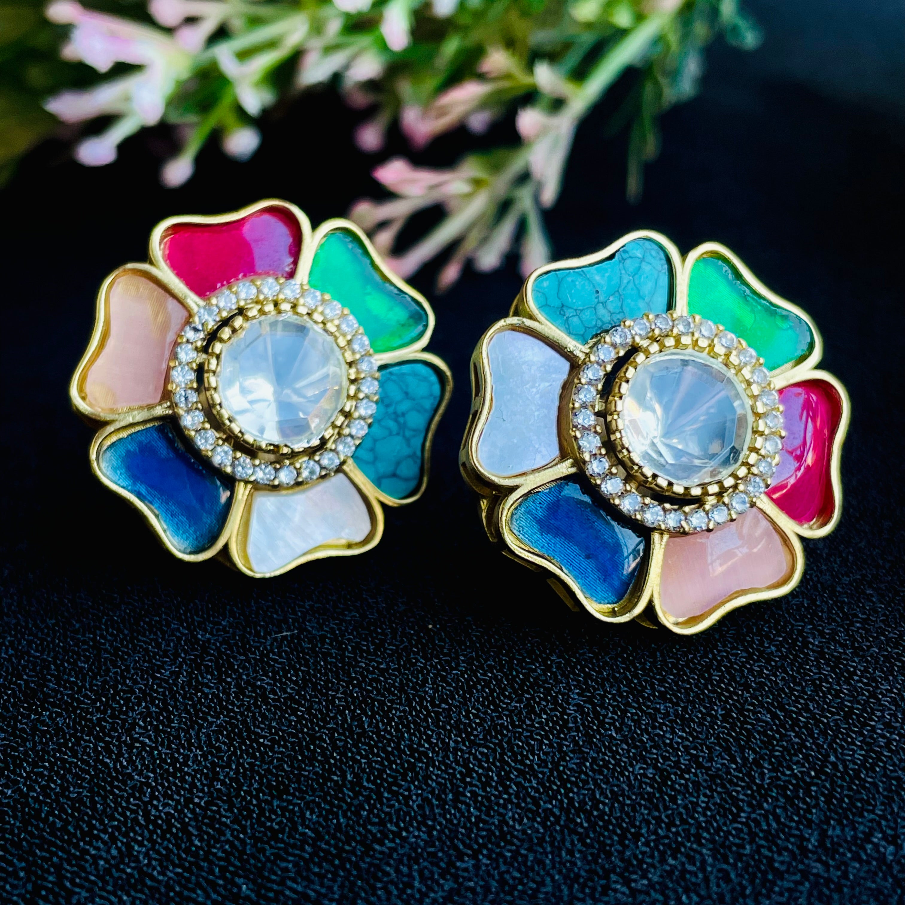 Nayaab Navaratna Polki Earrings