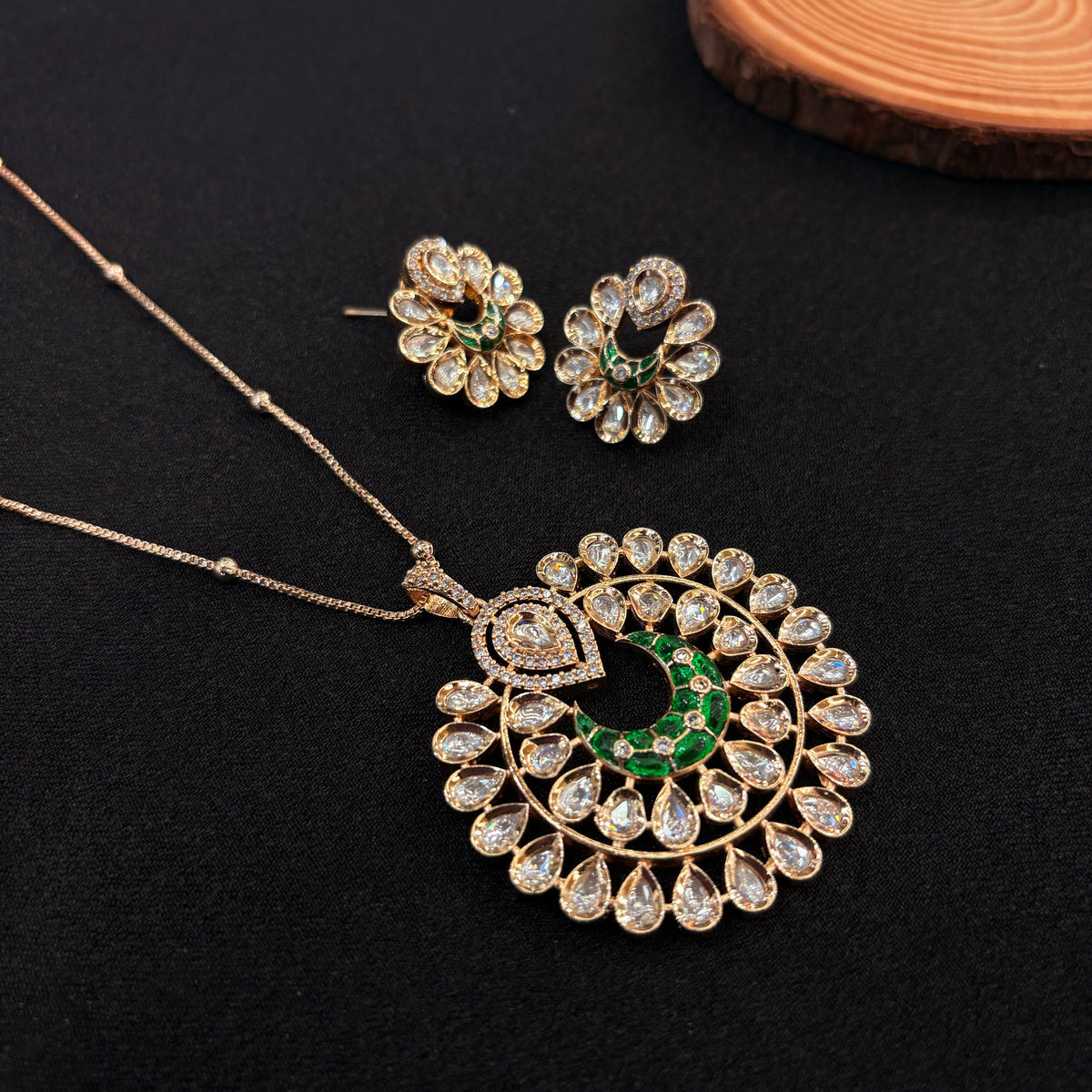 Mayurika Emerald Pendant