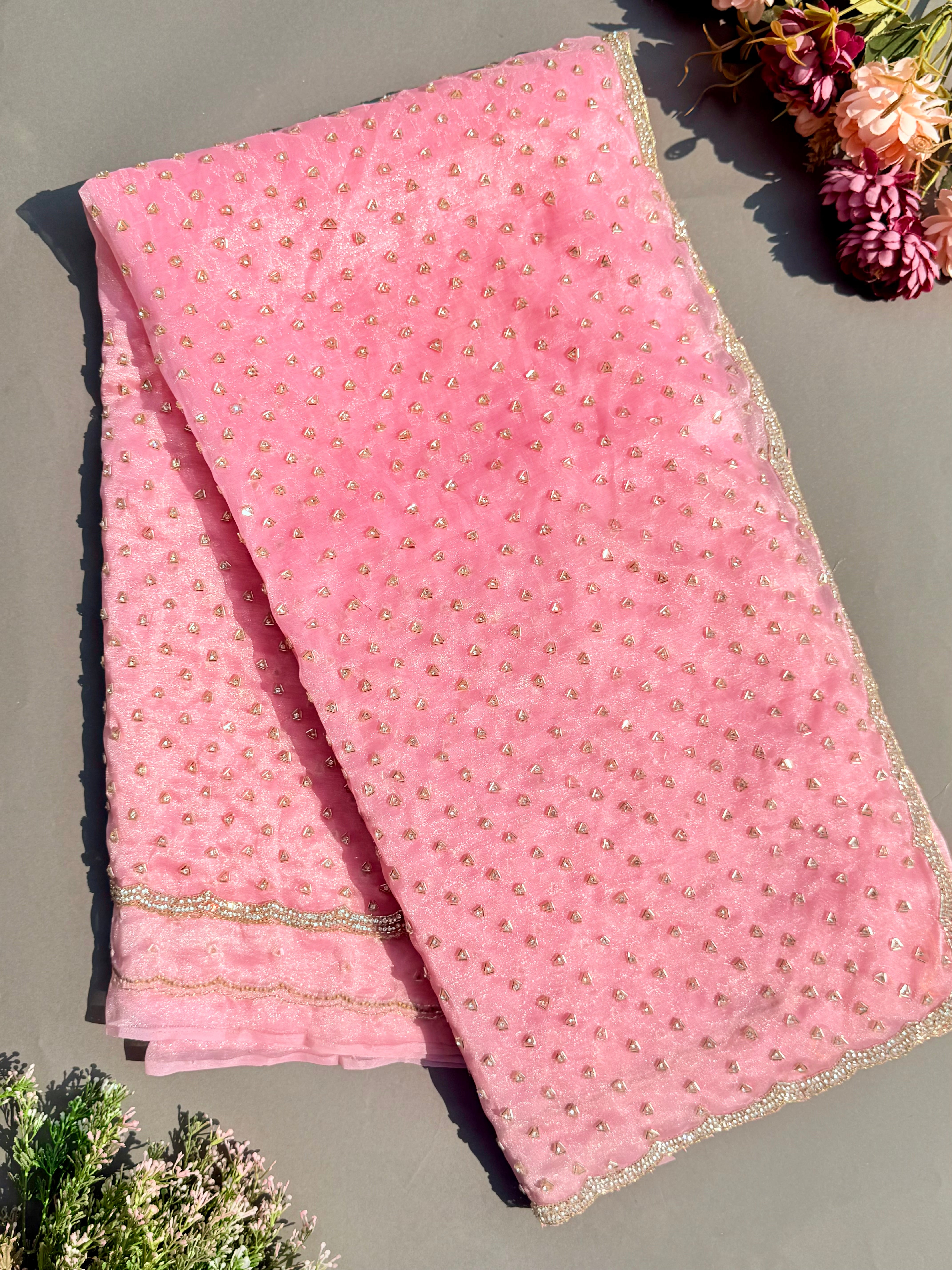 Pink Raina Organza saree