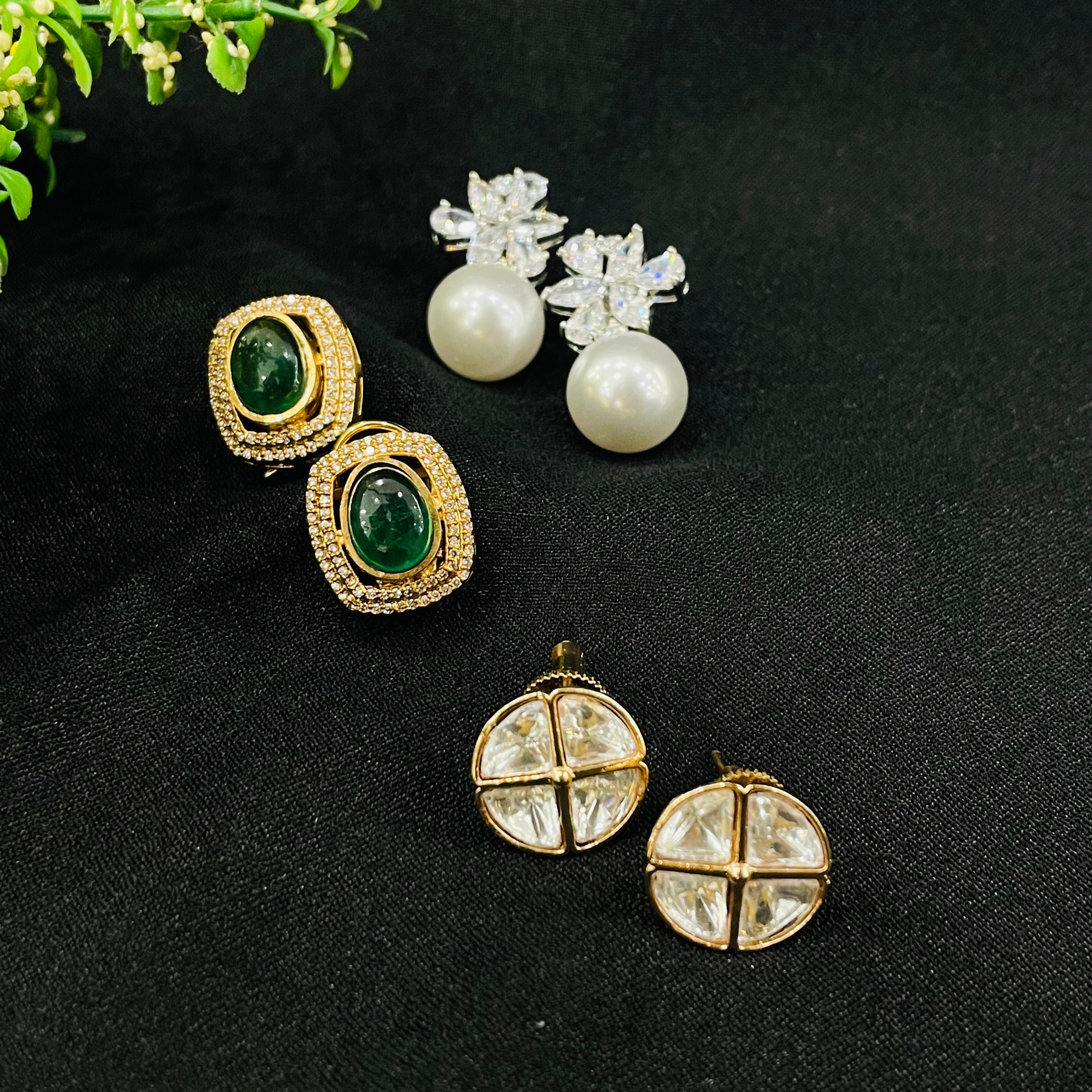 Nayaab Polki With Ad Studs Combo