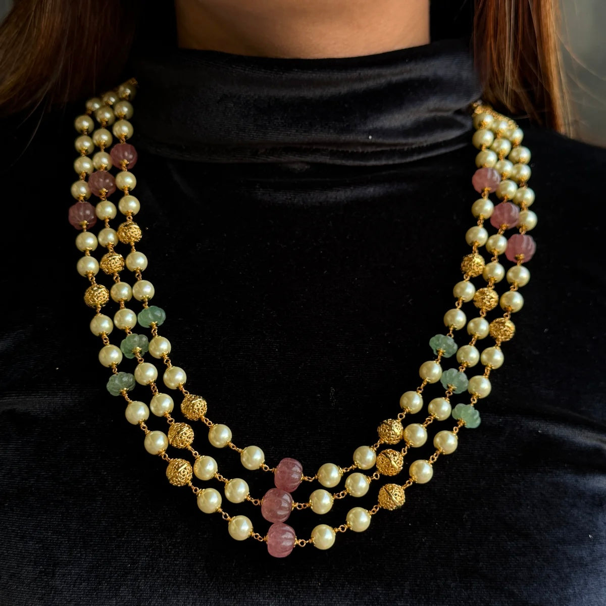 Nayaab Mahi pearl long Neckpiece