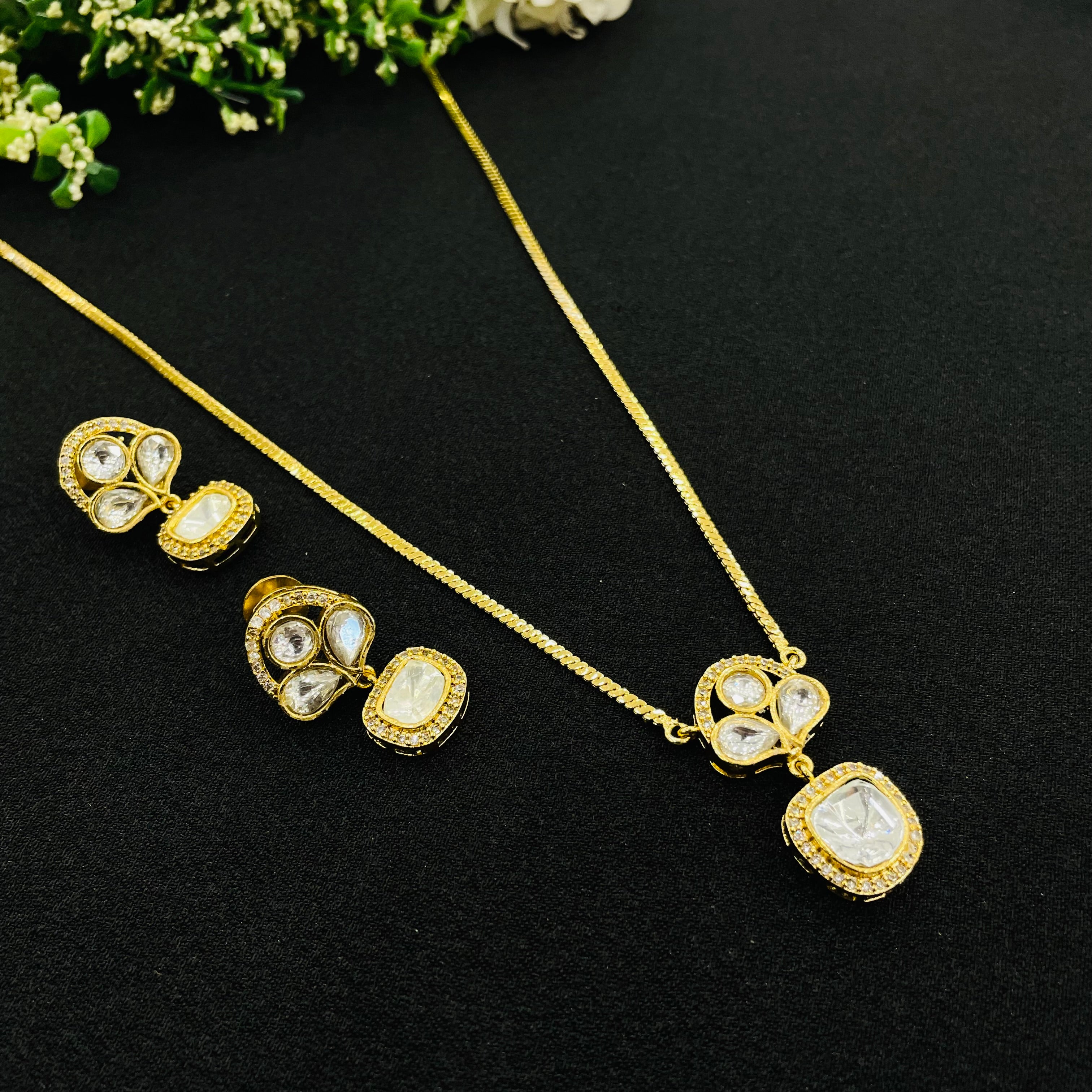 Nayaab Rubi Polki Pendant Neckpiece