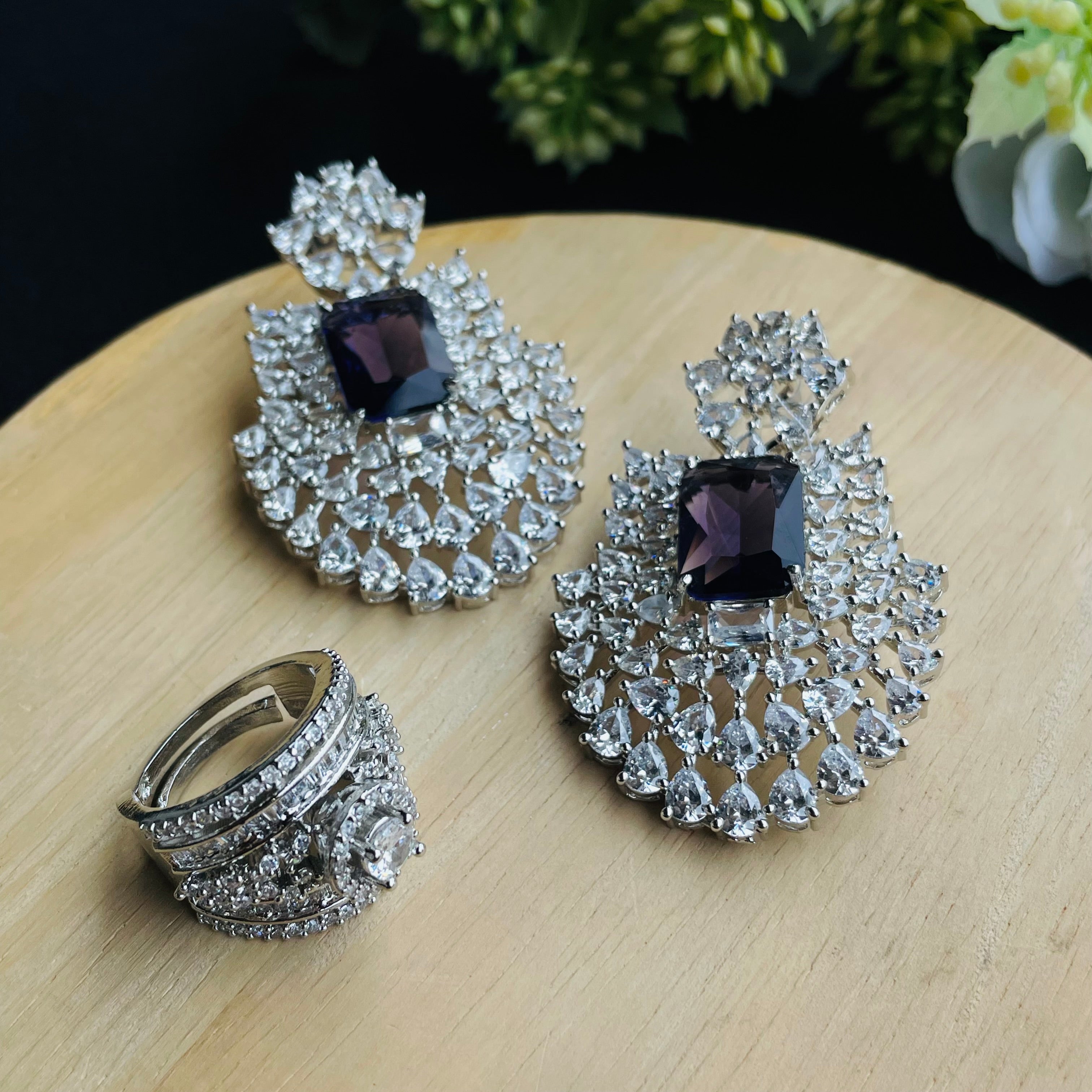 Ad Opal earrings and ring combo