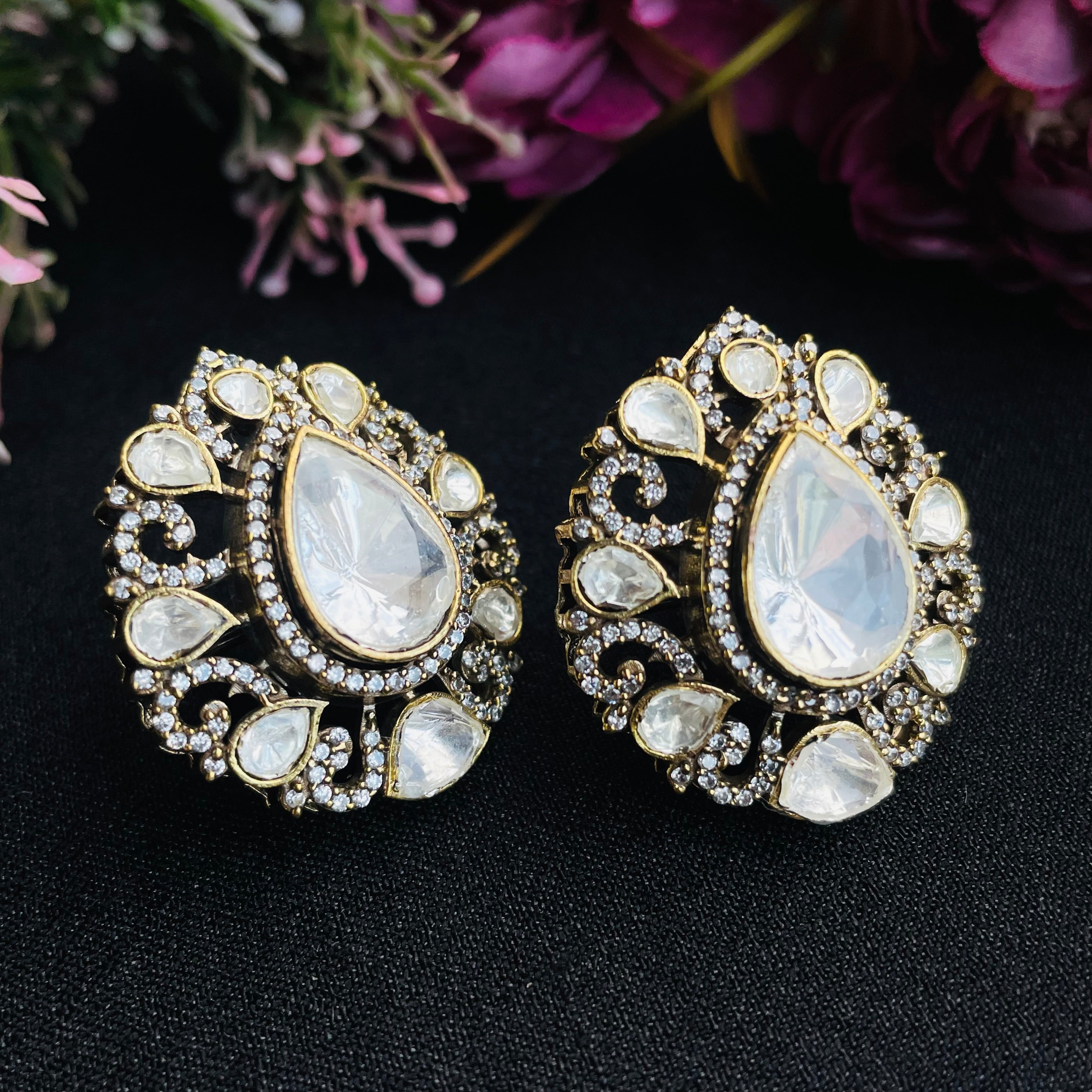 Nayaab Bina Polki Earrings