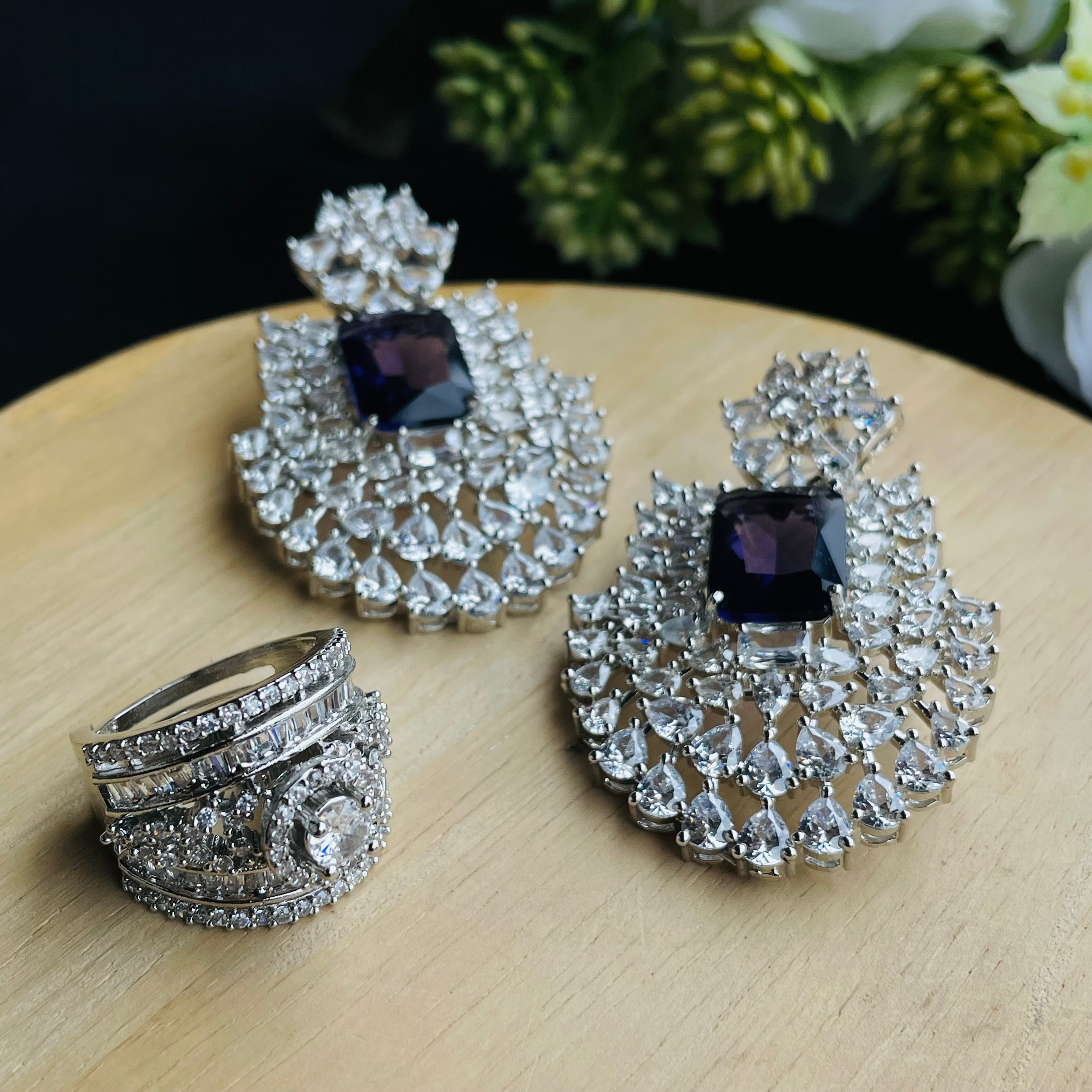Ad Opal earrings and ring combo