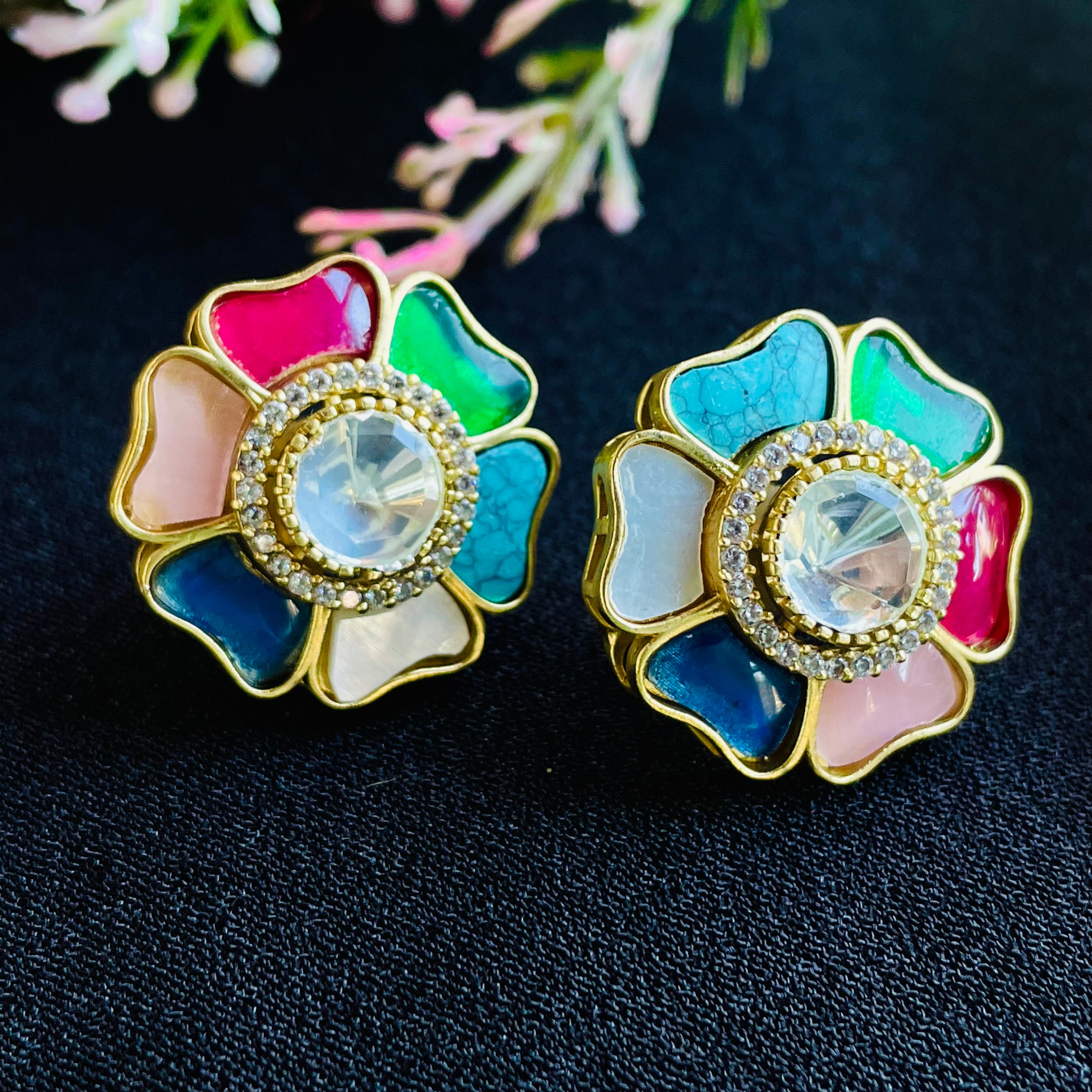 Nayaab Navaratna Polki Earrings
