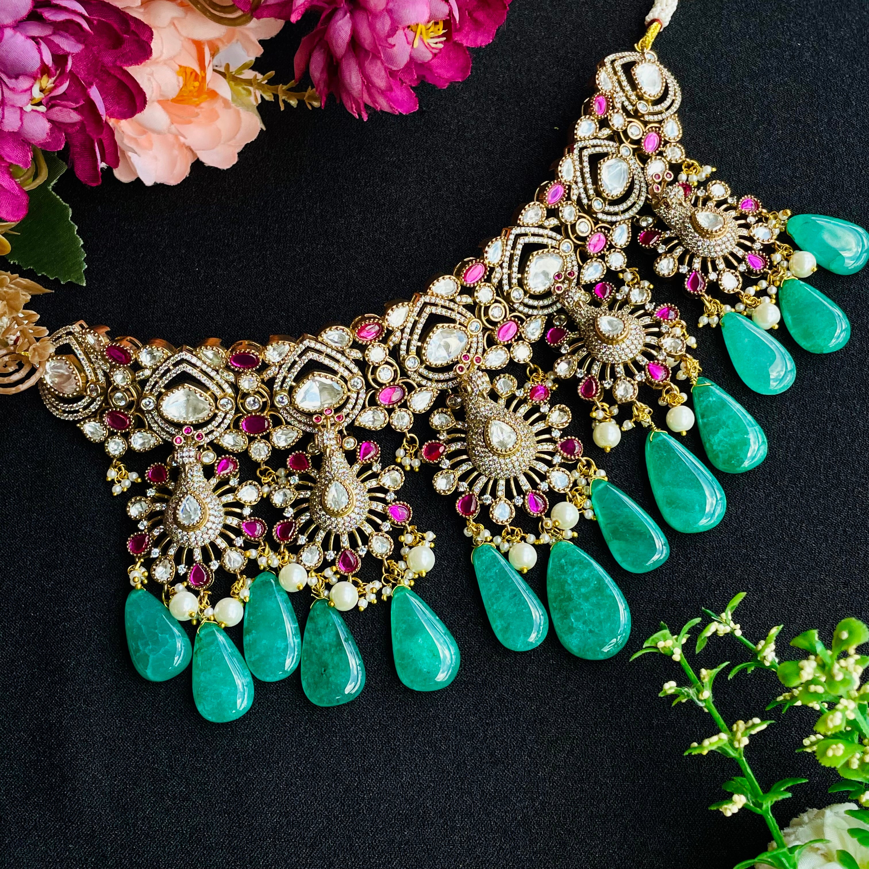 Nayaab Rashi Polki Neckpiece
