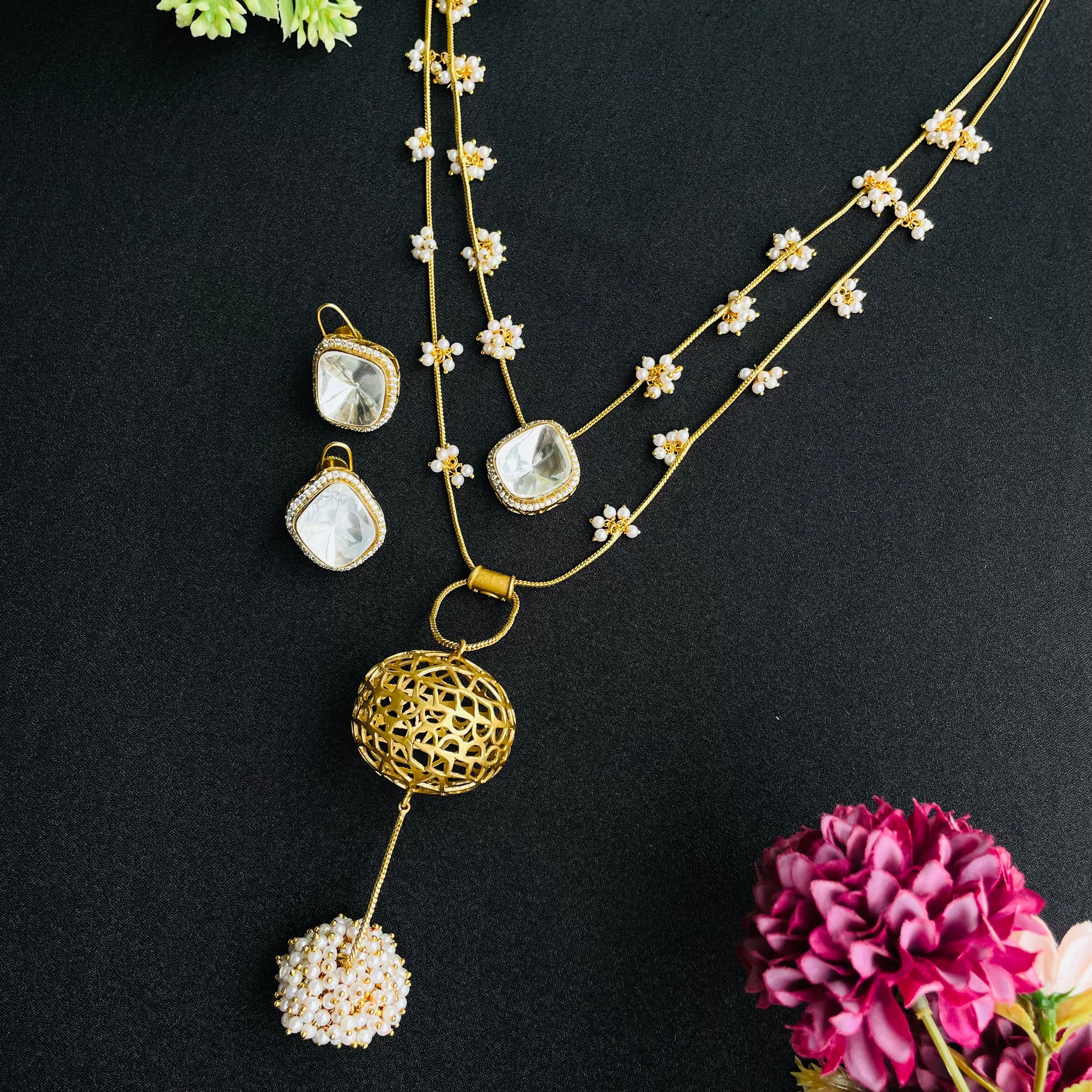 Nayaab Aaliya layered Polki Neckpiece