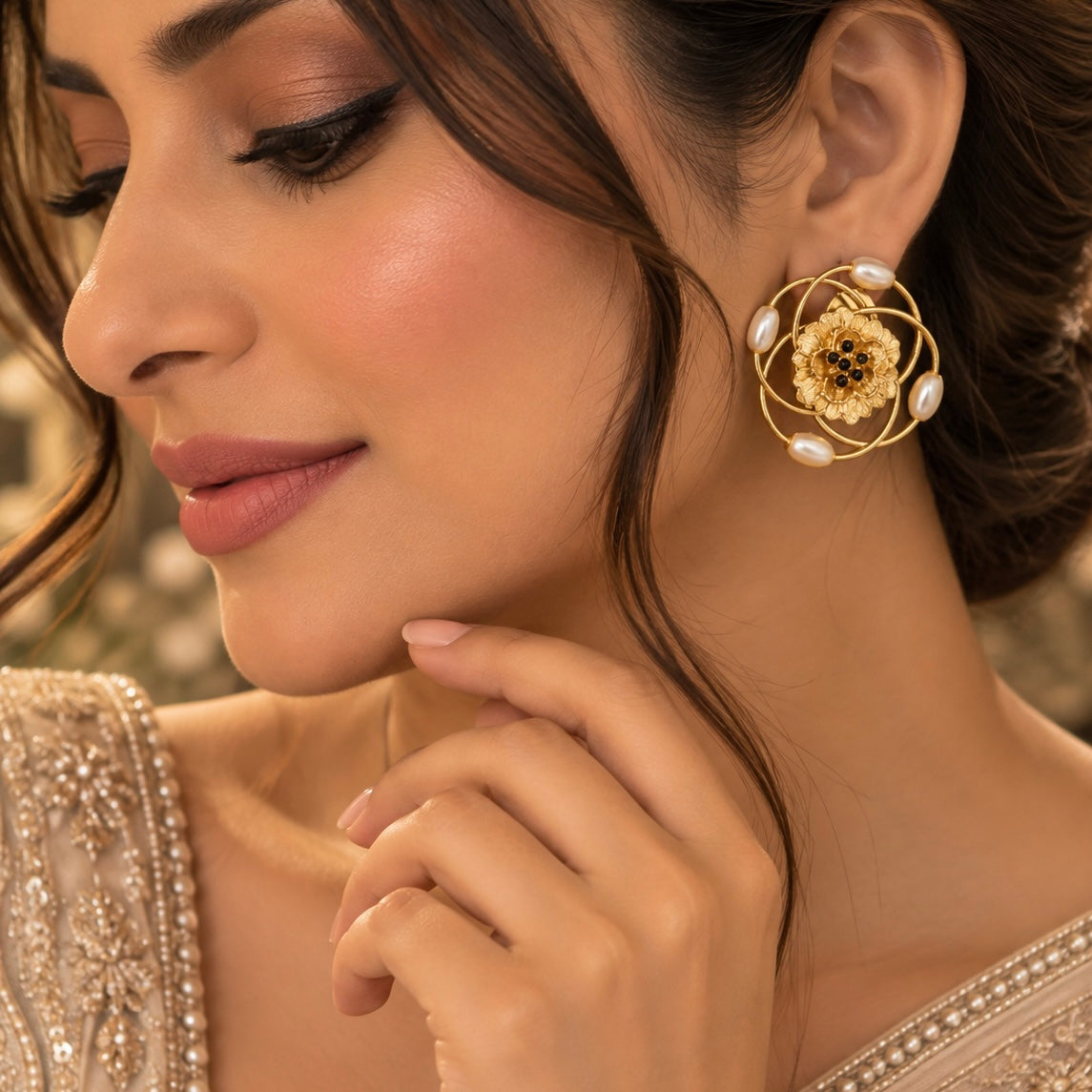 Mrinalini Pearl Earrings