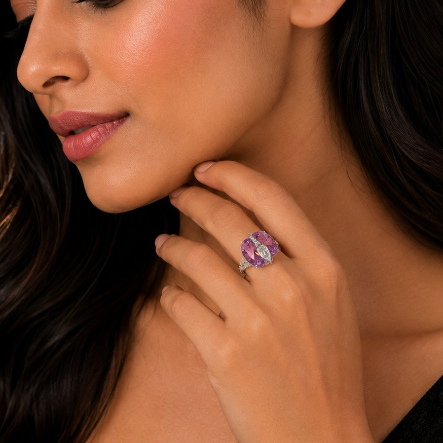 Aarohi Amethyst Statement Ring