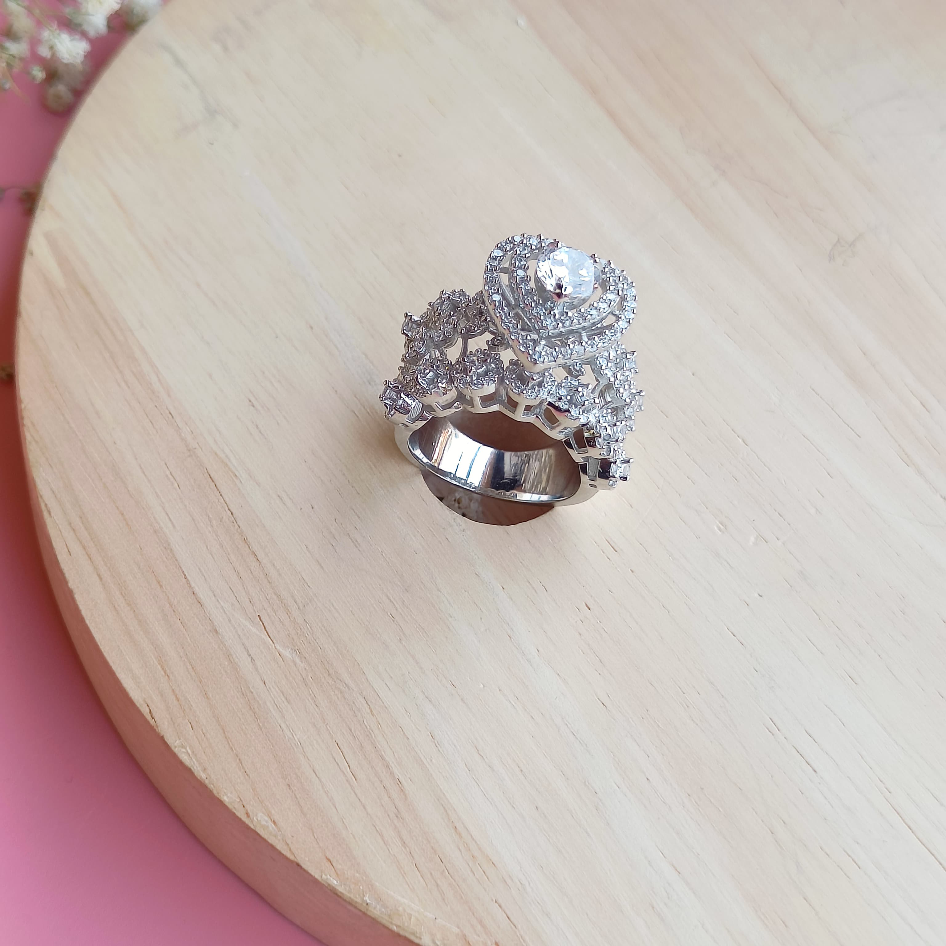 Vs sterling silver Cocktail Ring-160