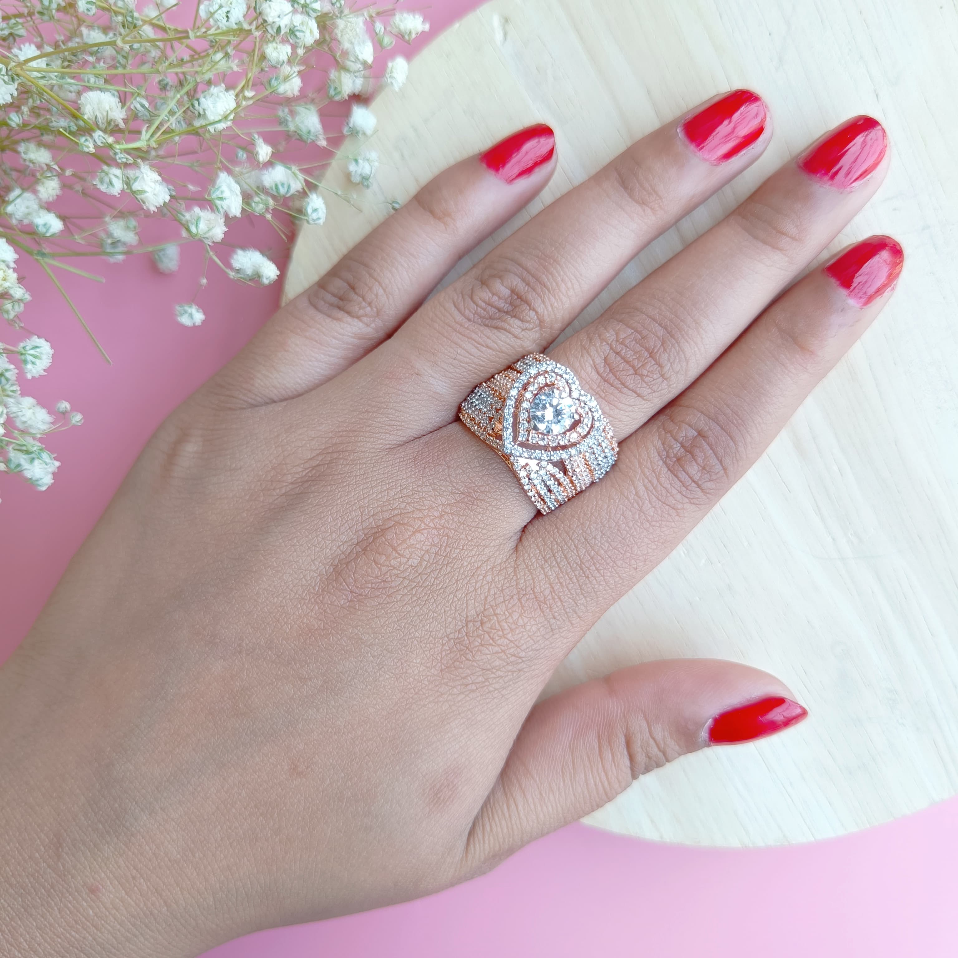 Vs sterling silver Cocktail Ring-155 12g