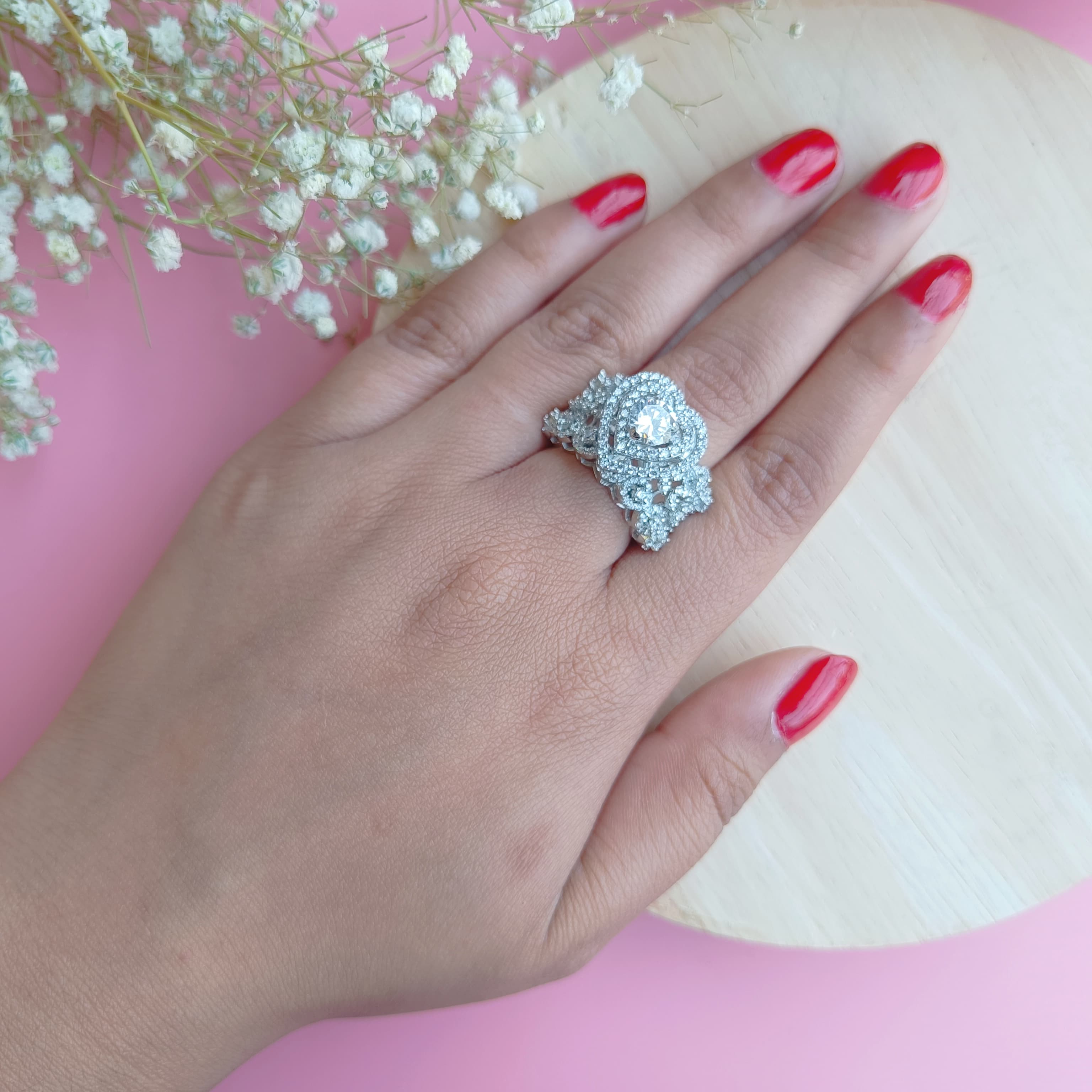 Vs sterling silver Cocktail Ring-160