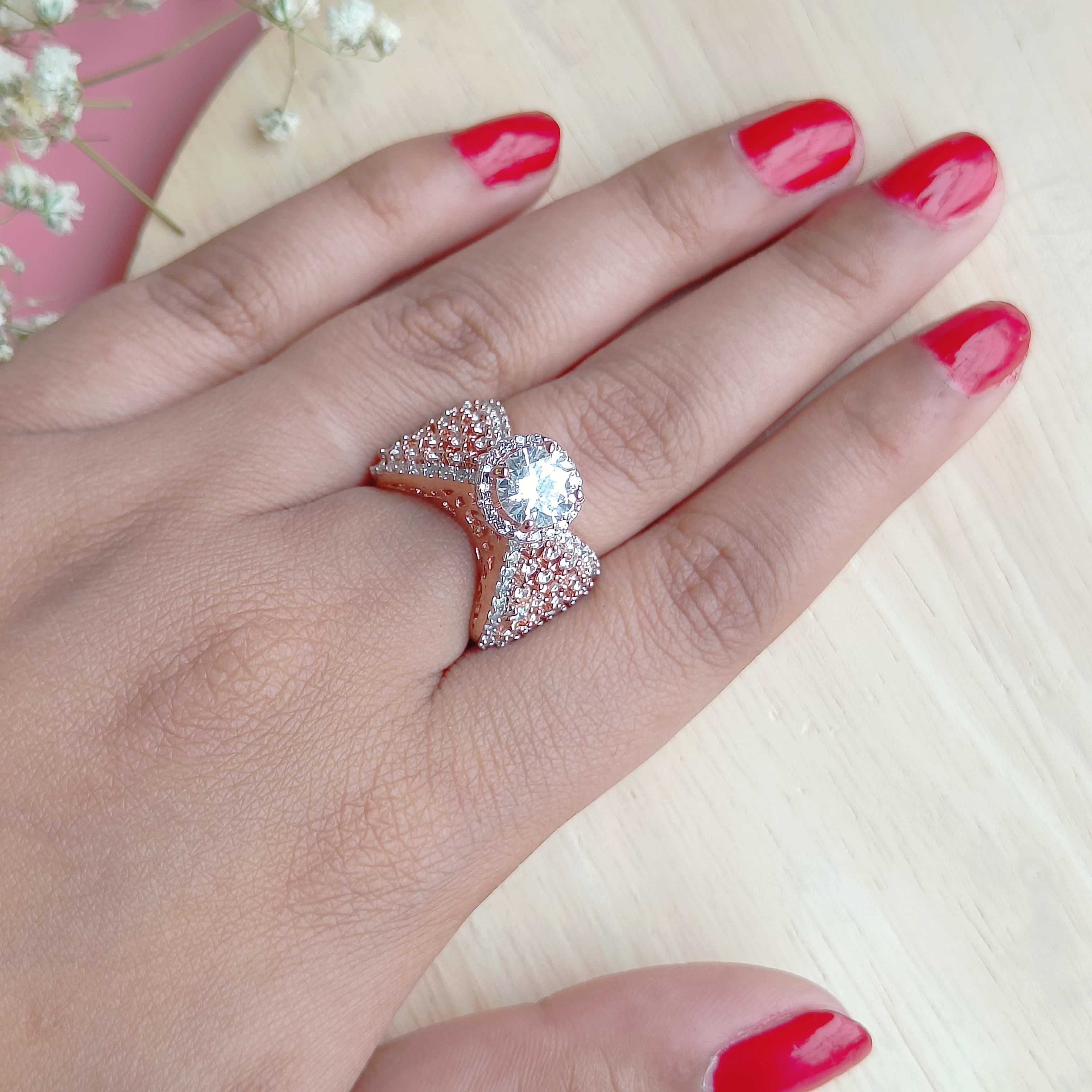 Vs Sterling Silver Cocktail Ring 153 9g