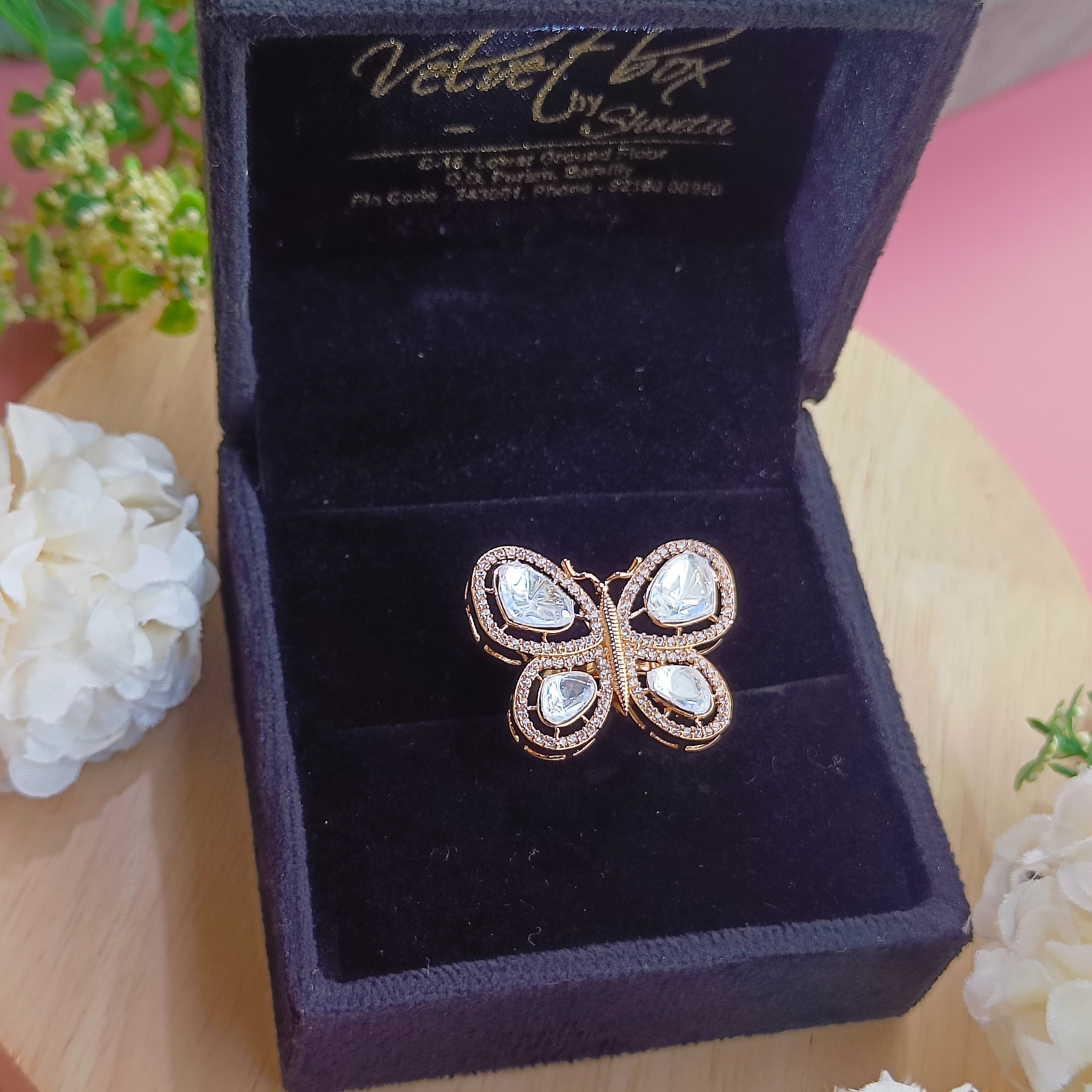 Nayaab Sara Polki Ring adjustable