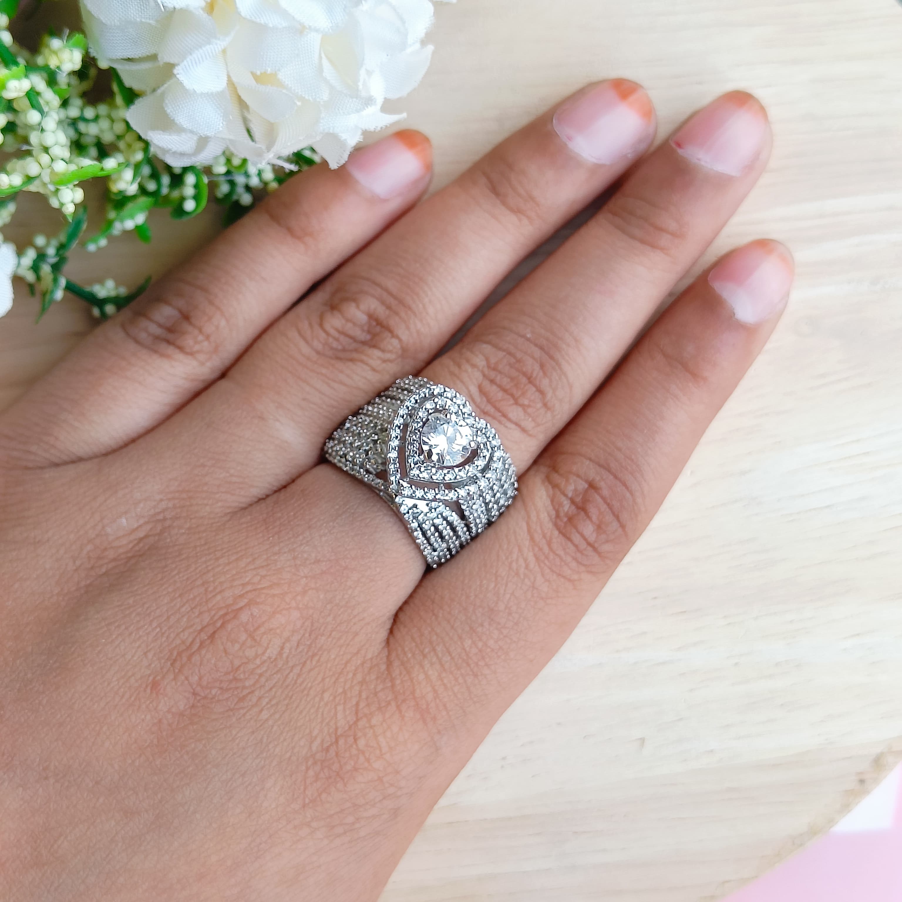 Sterling silver Cocktail Ring-165 12g