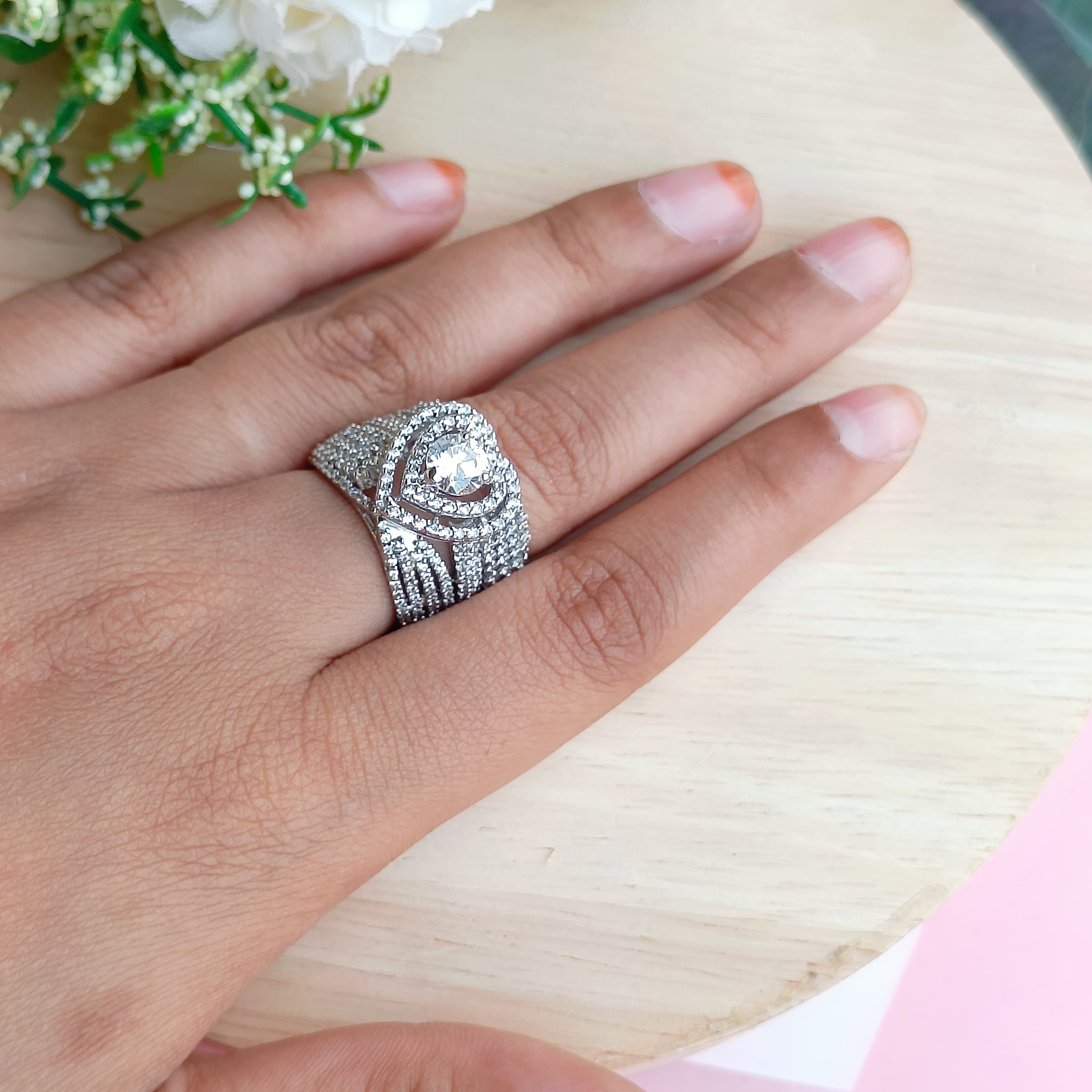 Sterling silver Cocktail Ring-165 12g