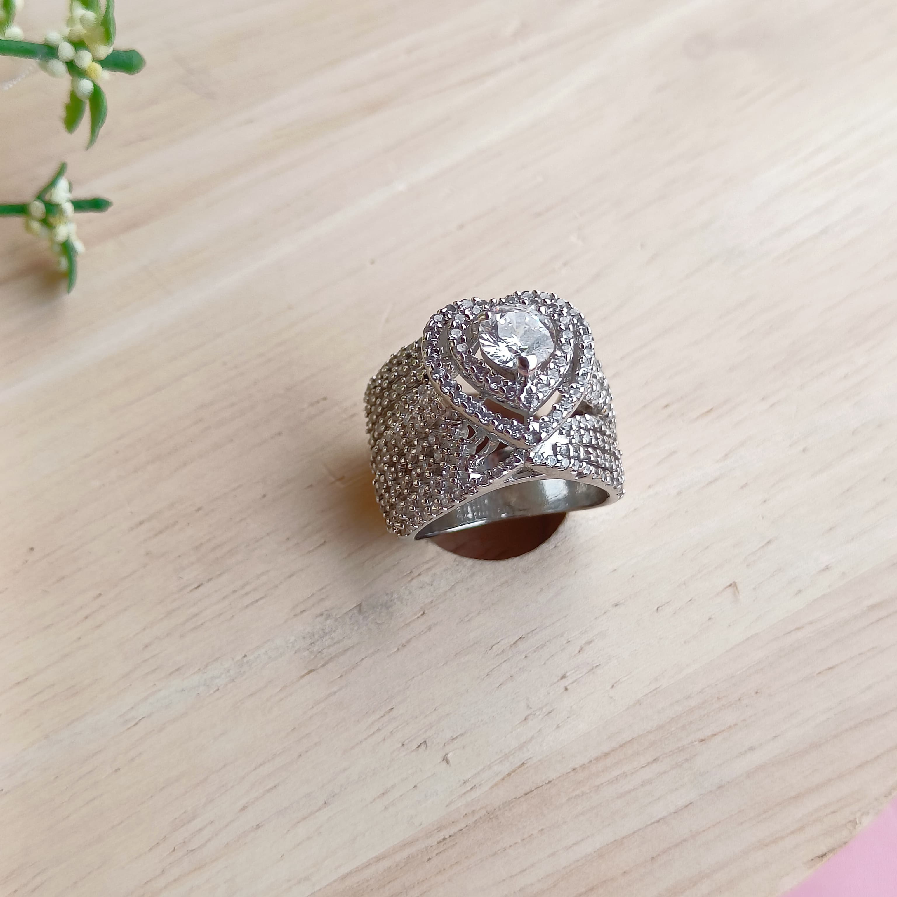 Sterling silver Cocktail Ring-165 12g