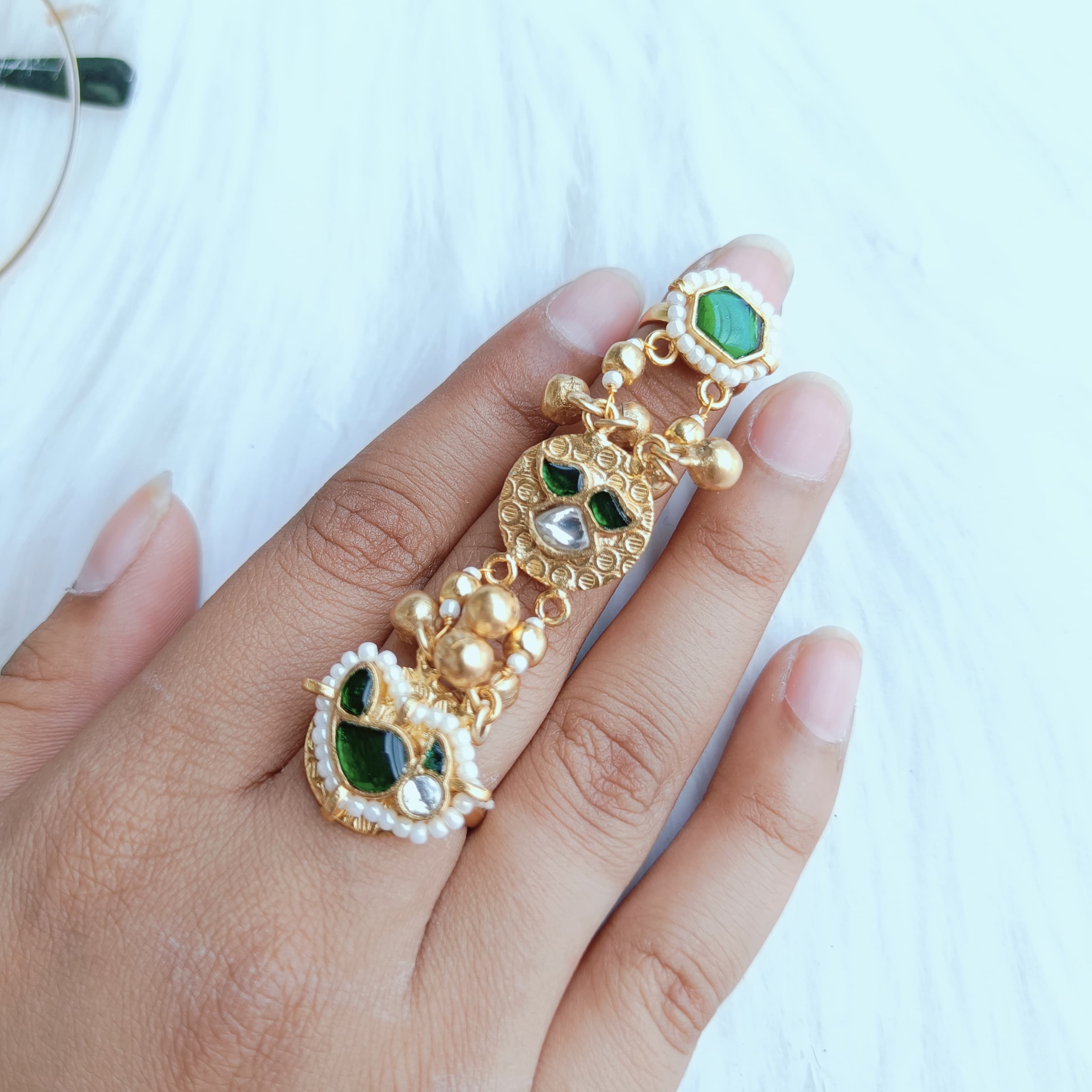 Nayaab Alisha Polki ring adjustable