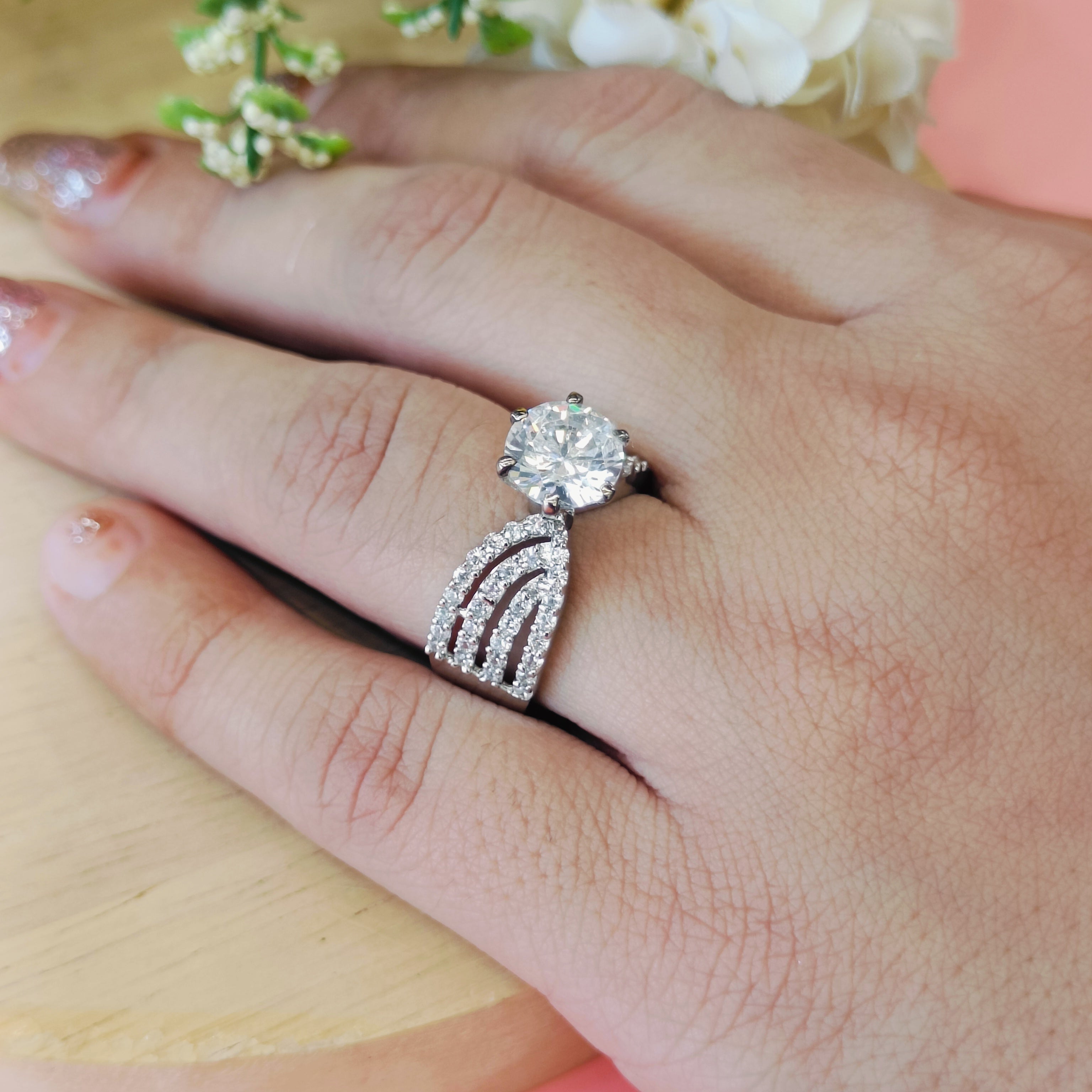 Vs Sterling Silver Cocktail Ring 192 6g