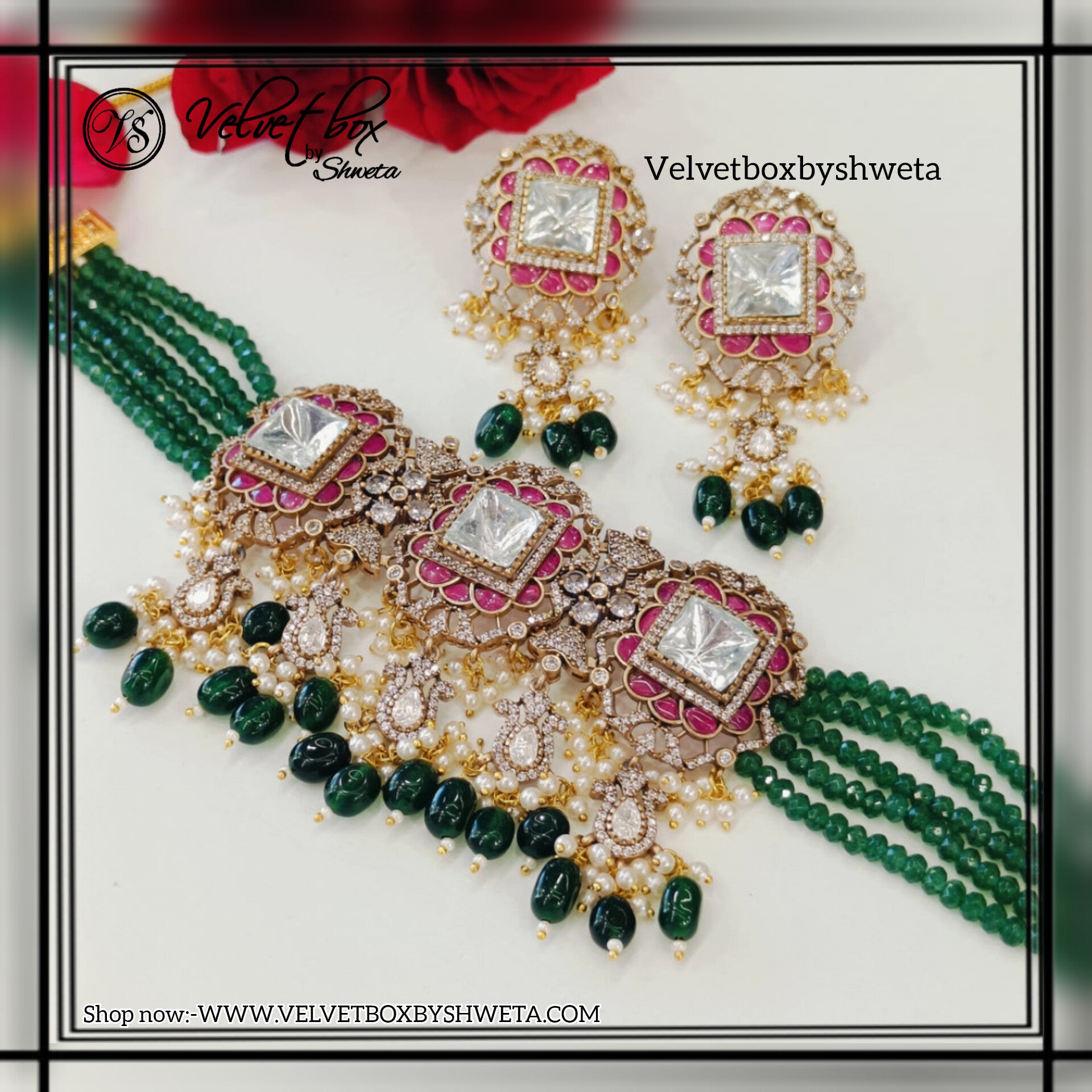 Nayaab Jiya Polki choker