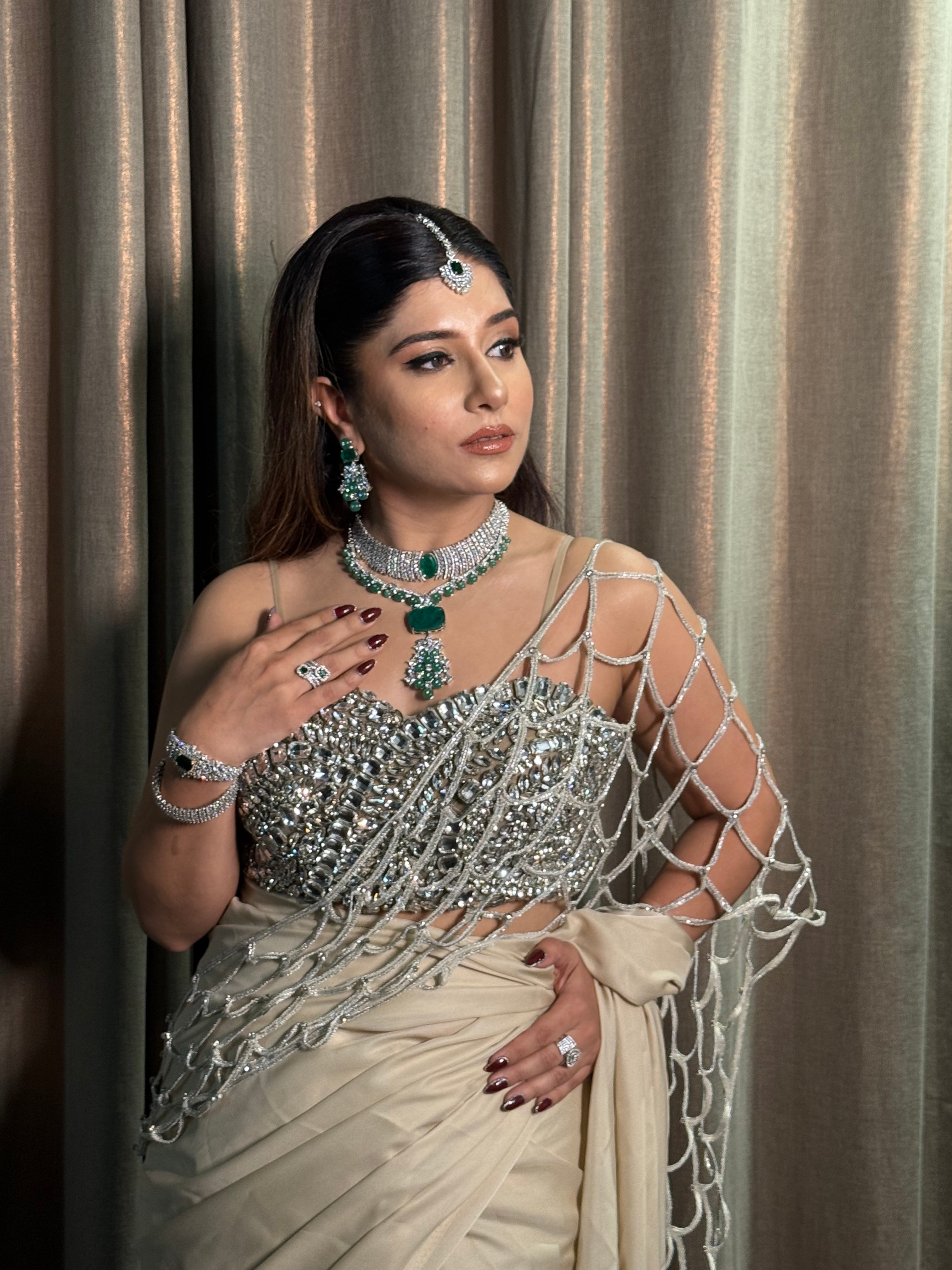 Hazel crystals Saree