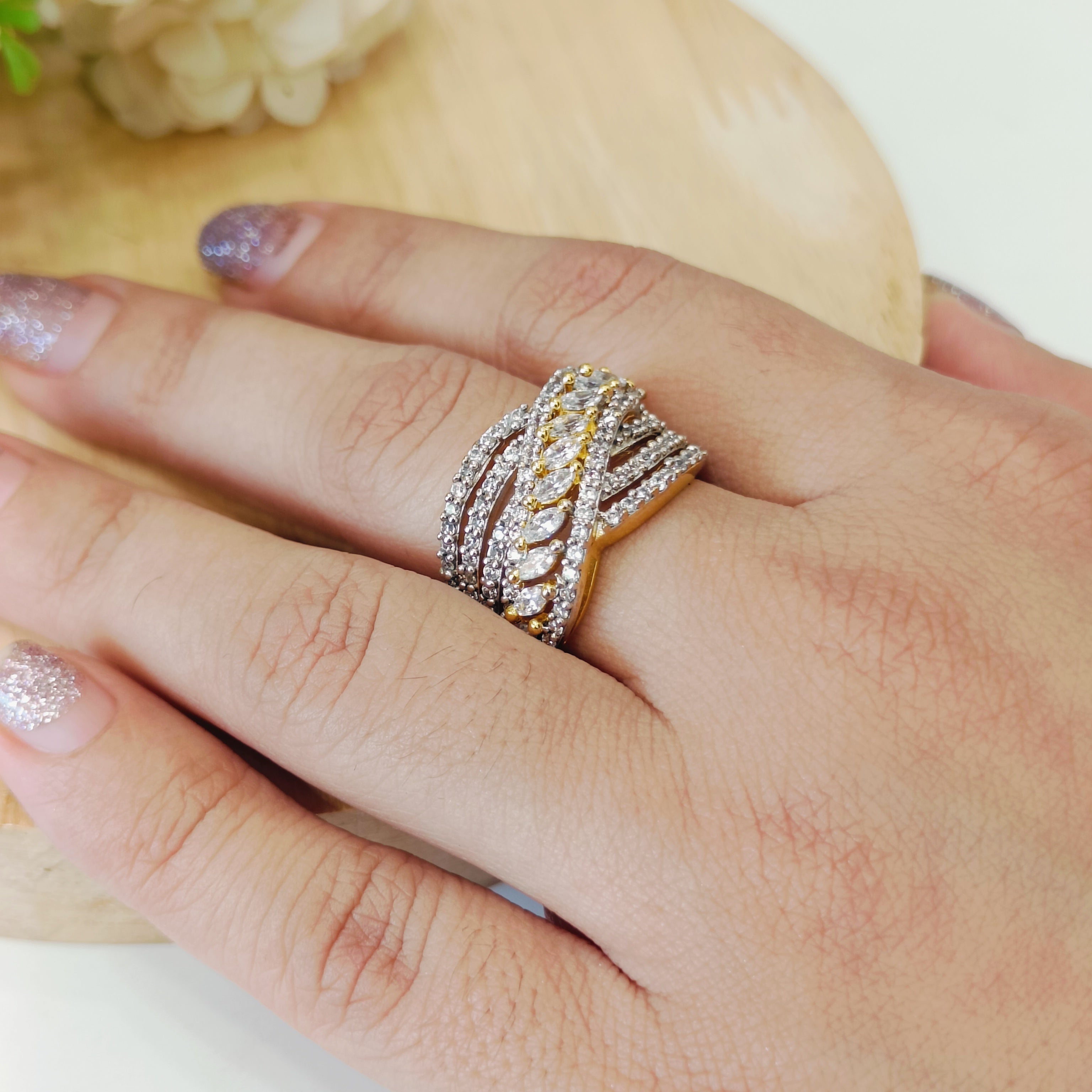 Vs sterling silver cocktail ring 172 8g